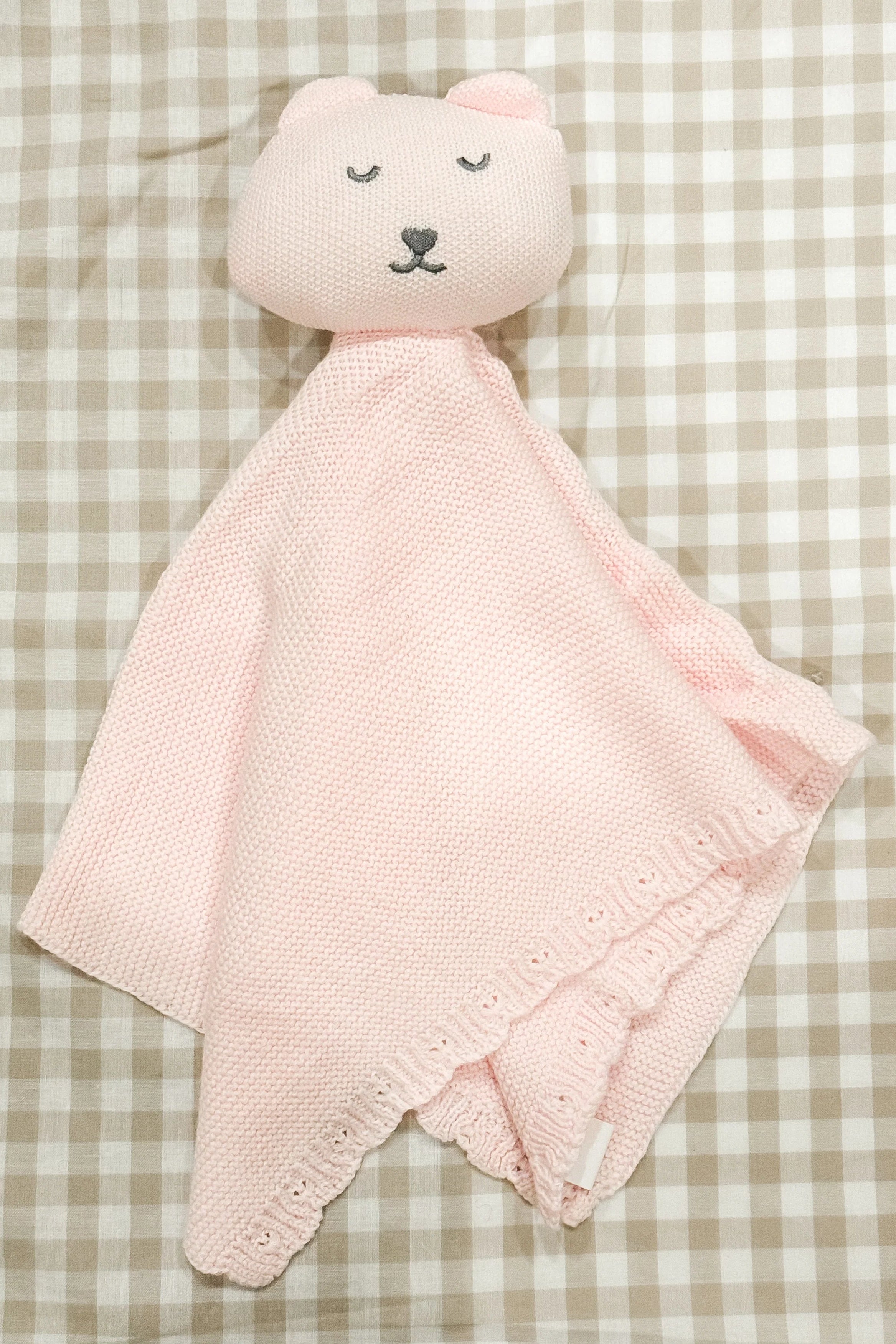 Knit Bear Lovey (Pink)