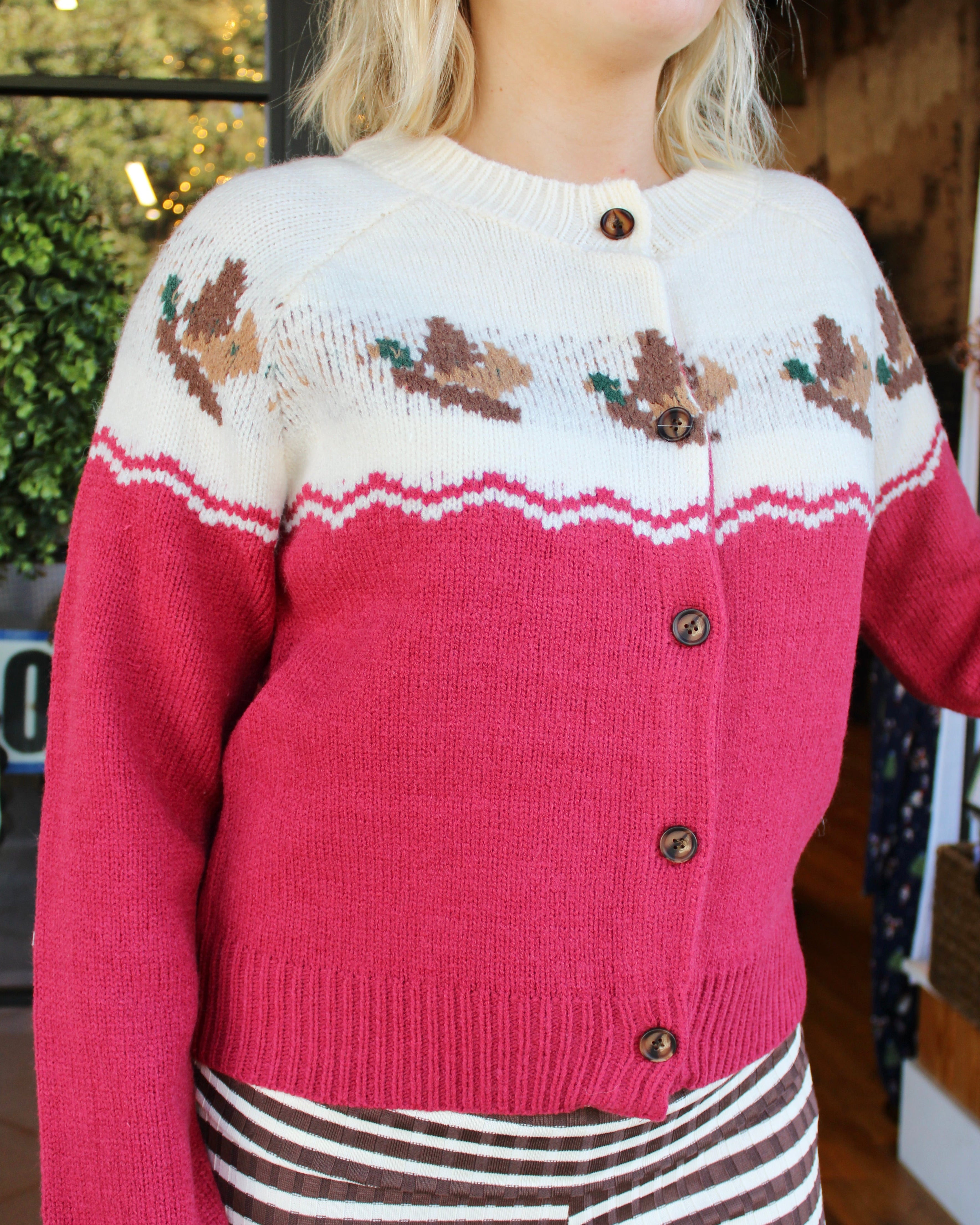 Duck Cardigan (Chili Red)
