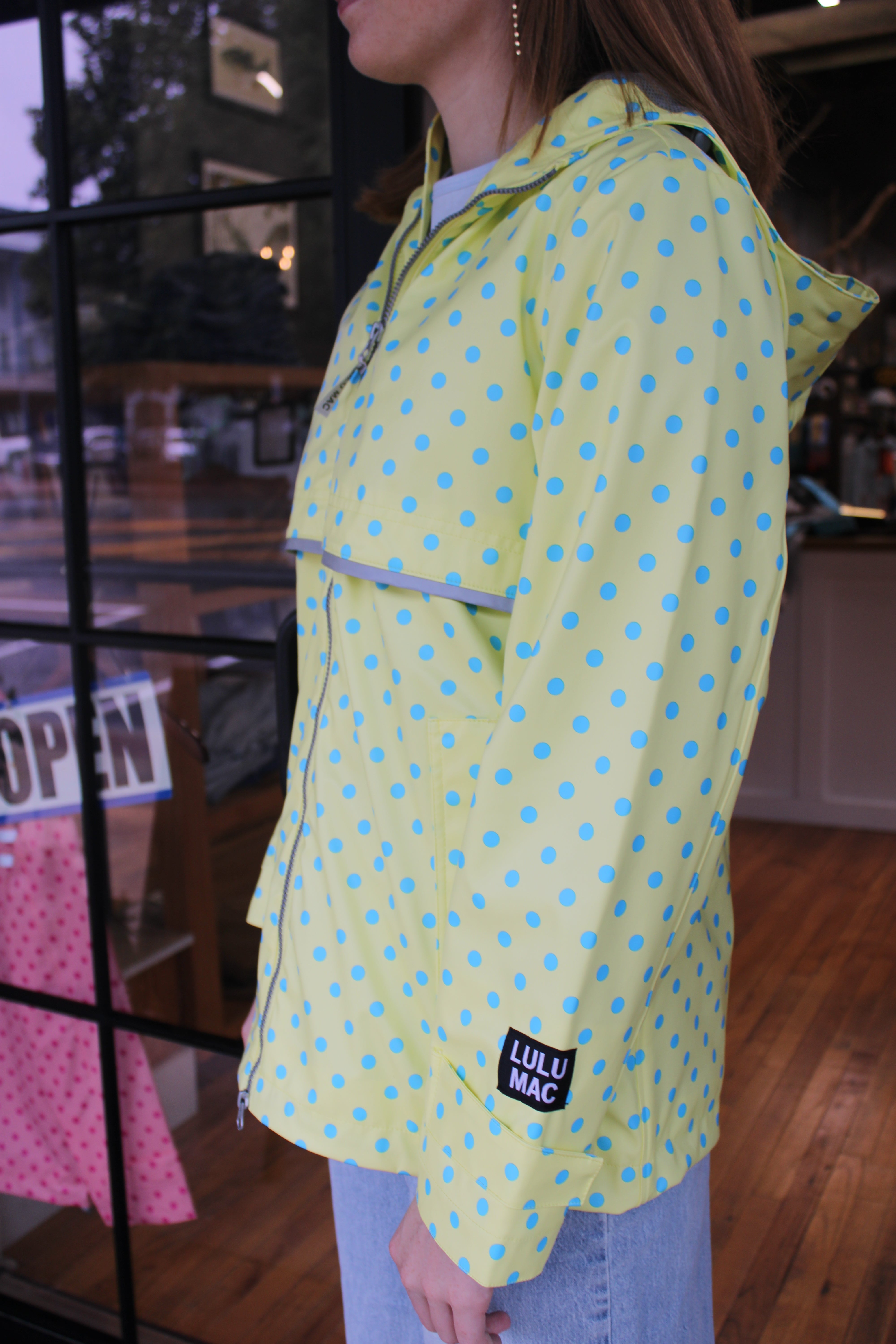 Lulu Mac Raincoat - Yellow w/ Blue