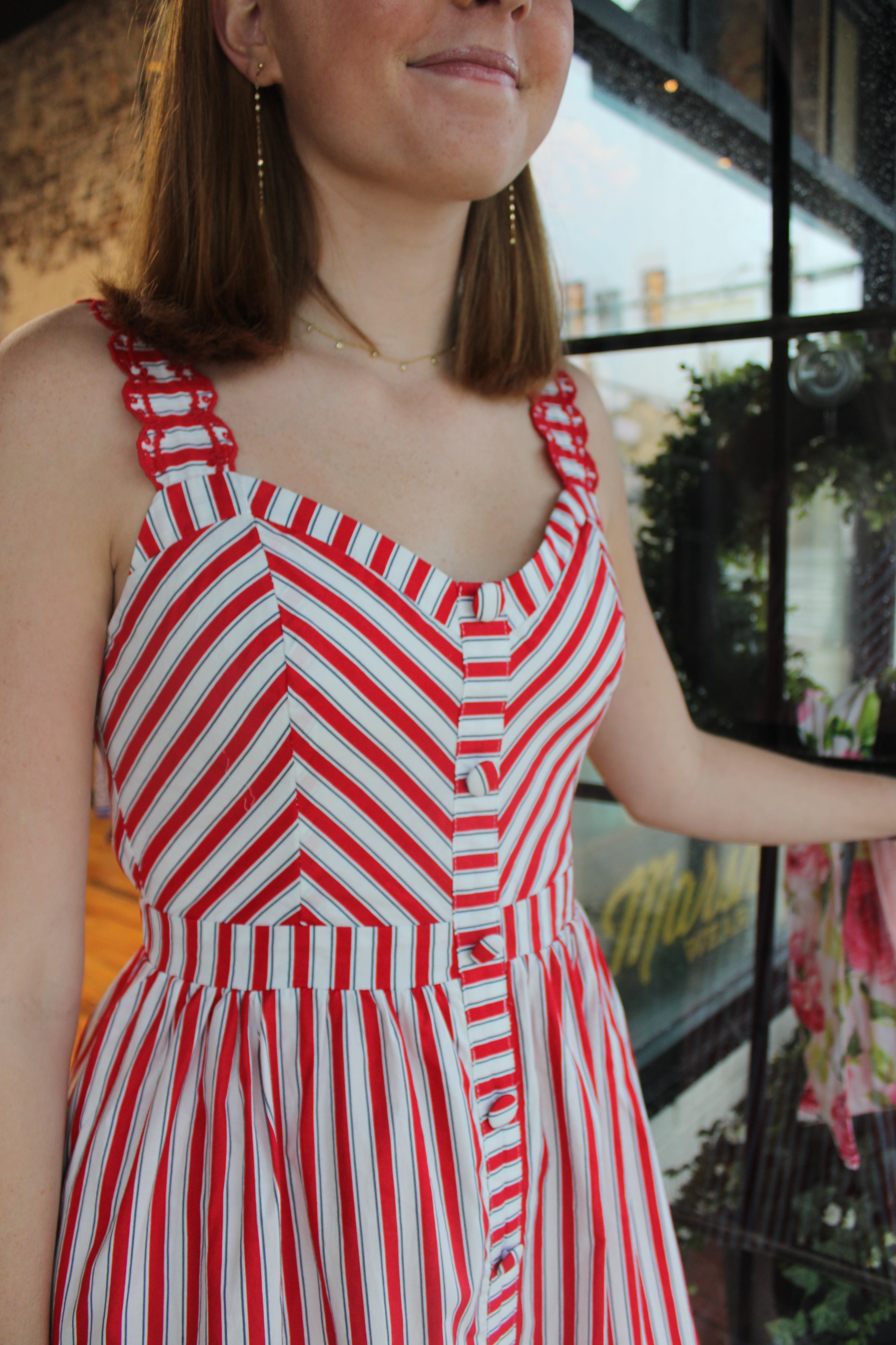 Hallie Dress - Red/White
