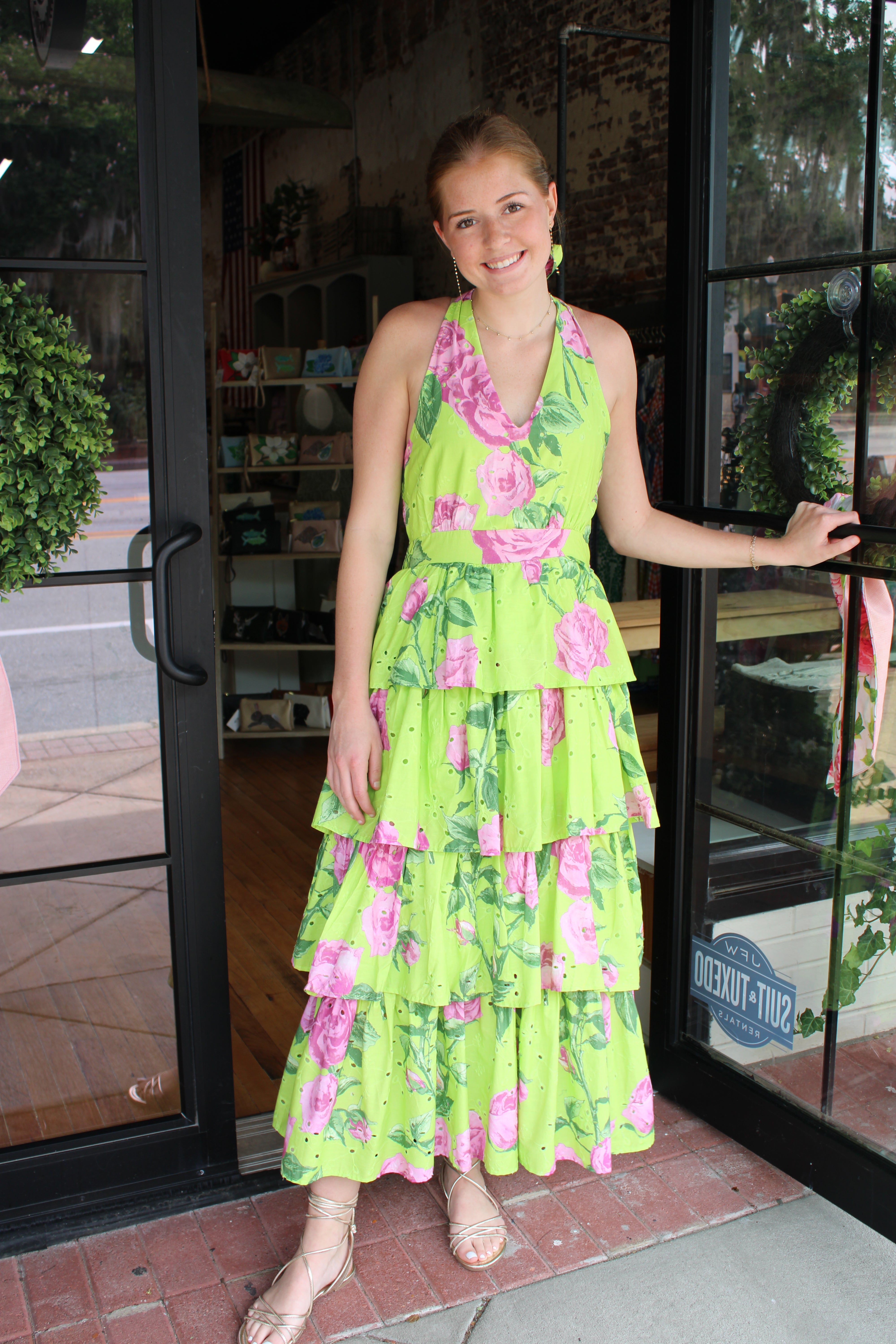 Carissa Dress - Chartreuse