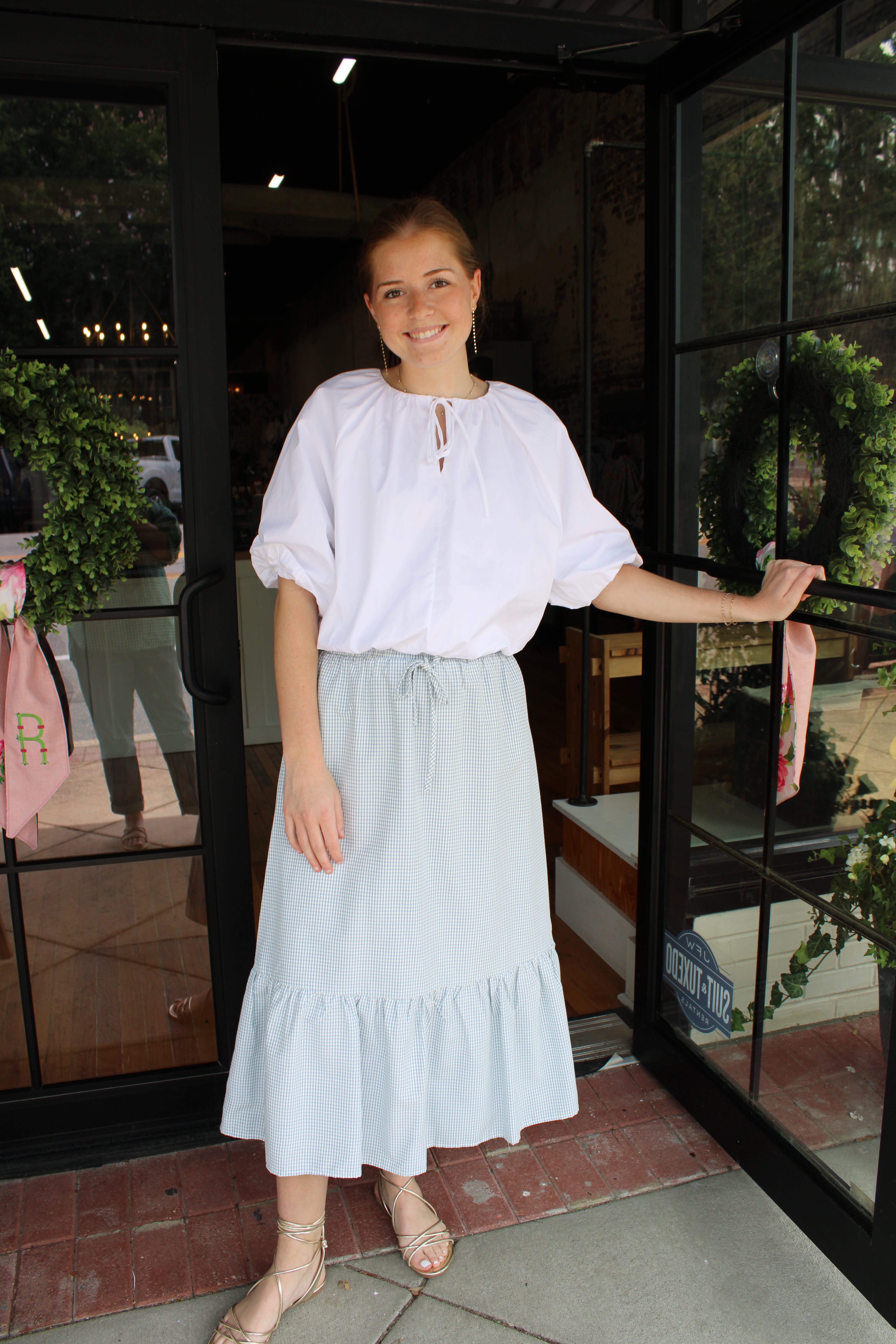 Nellie Skirt - Blue Gingham