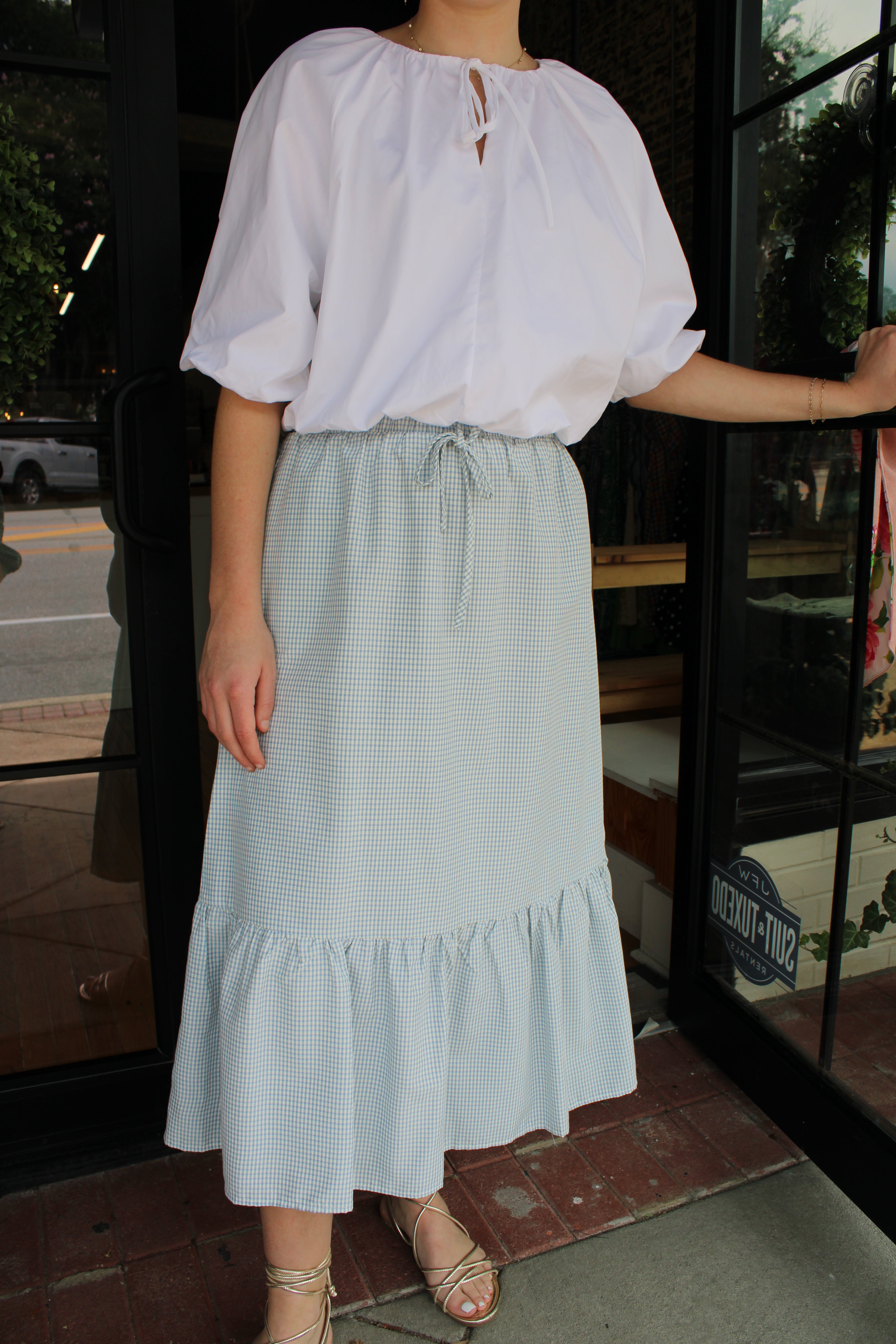 Nellie Skirt - Blue Gingham