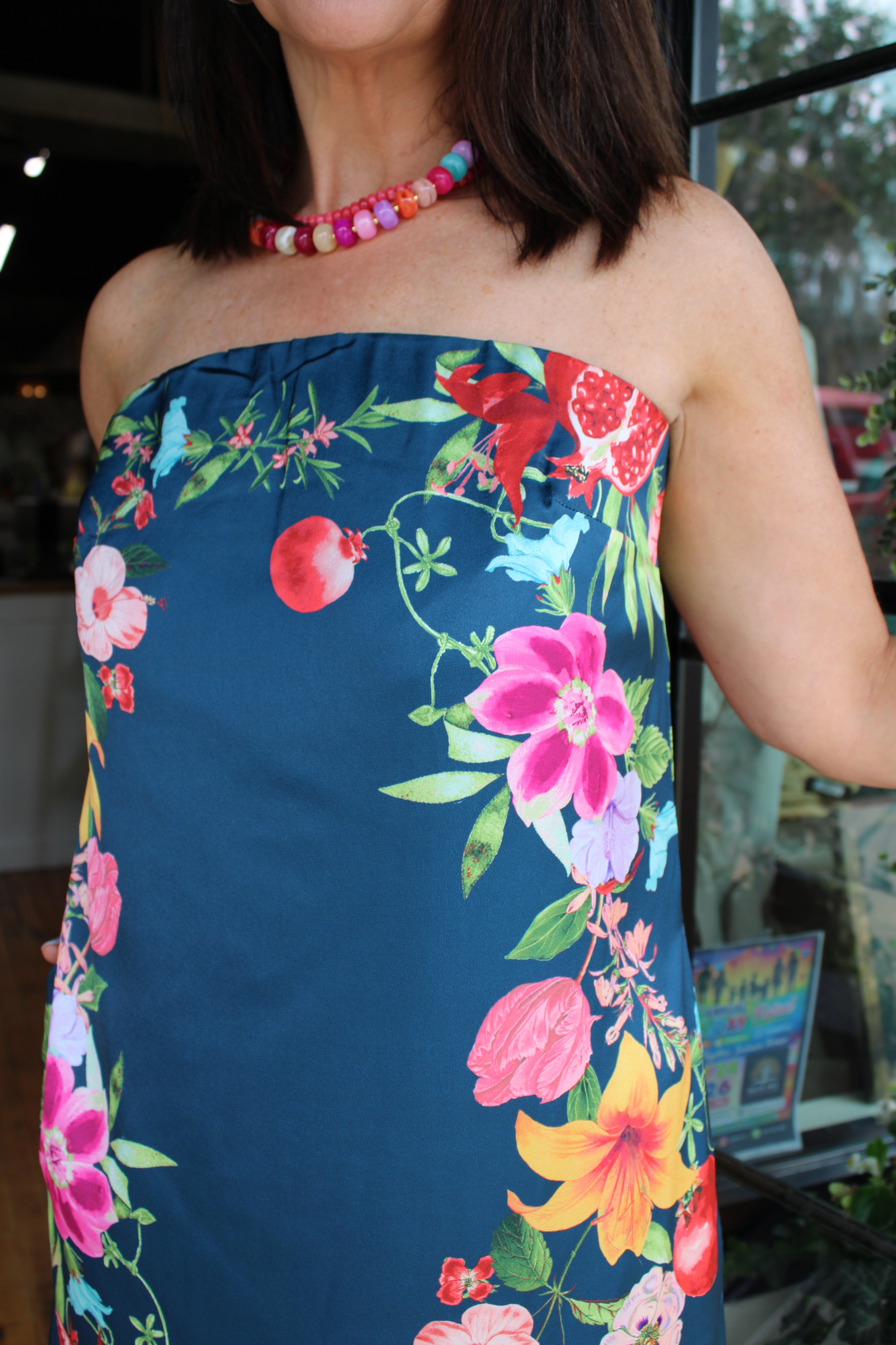 Botanical Maxi Dress - Marine Navy