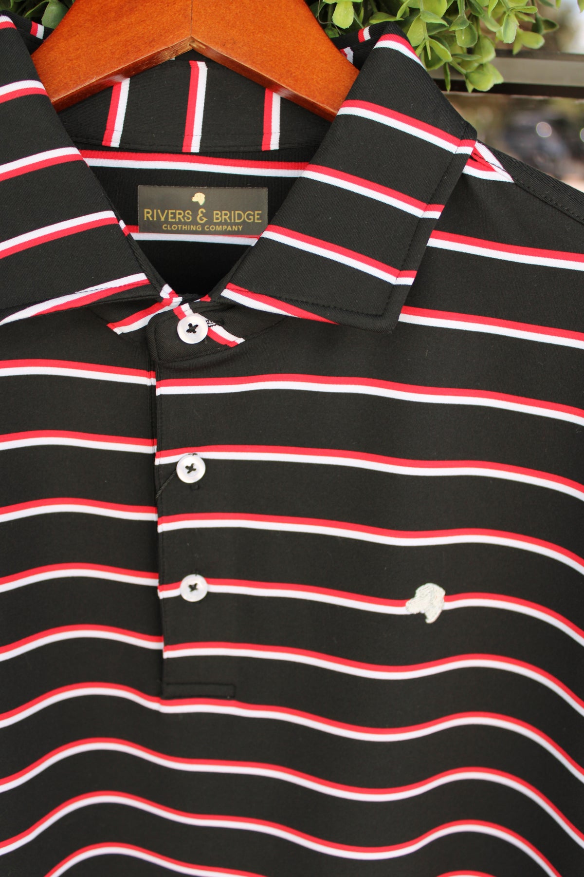 Rivers & Bridge Performance Polo - Black/Red/Silver