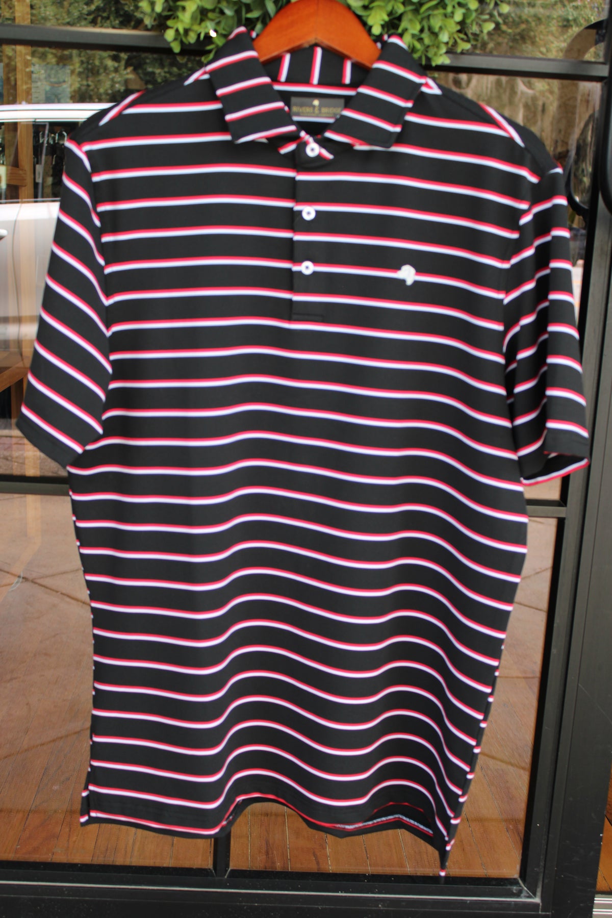 Rivers & Bridge Performance Polo - Black/Red/Silver