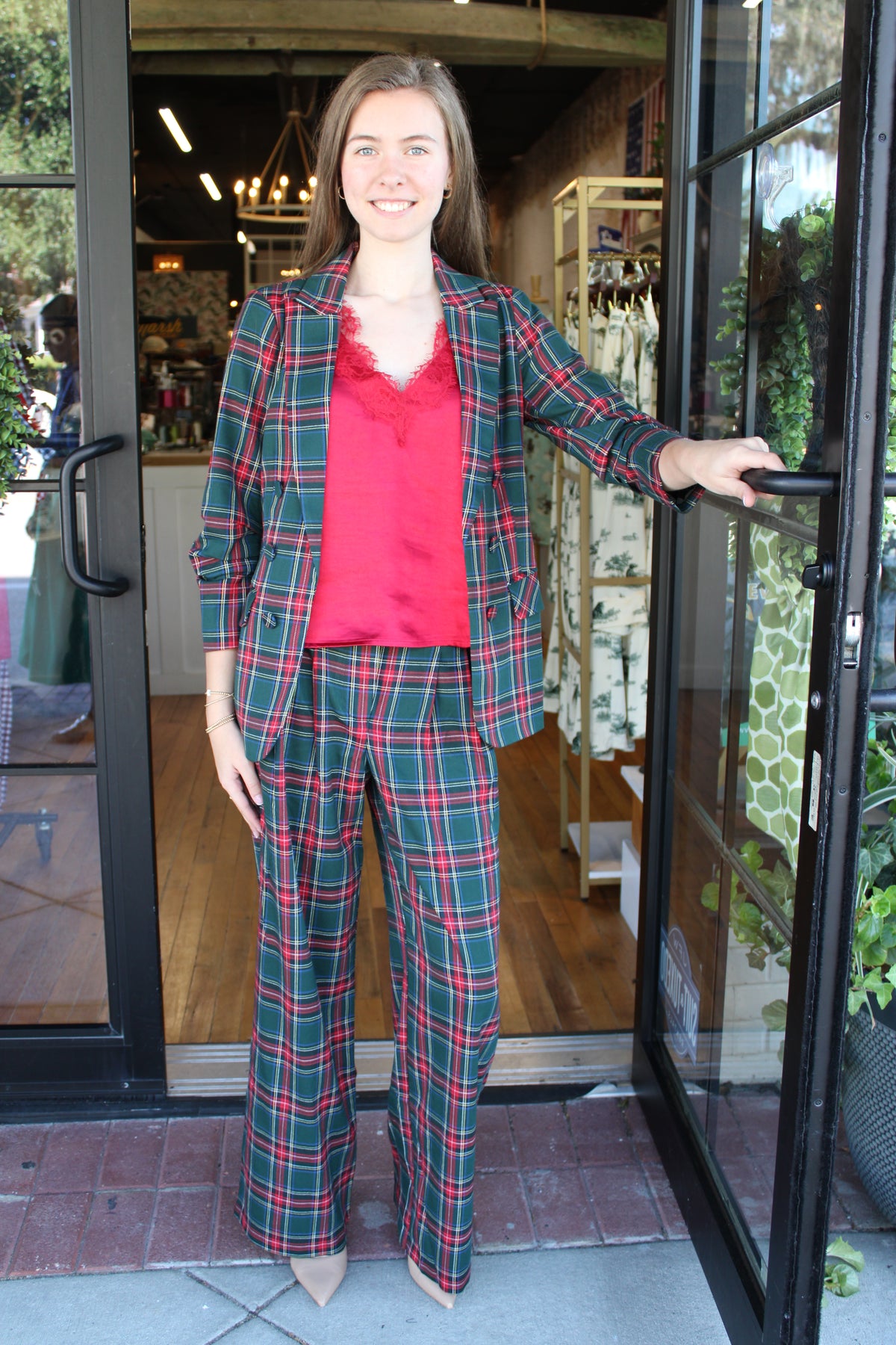 Hollis Pant - Green Plaid