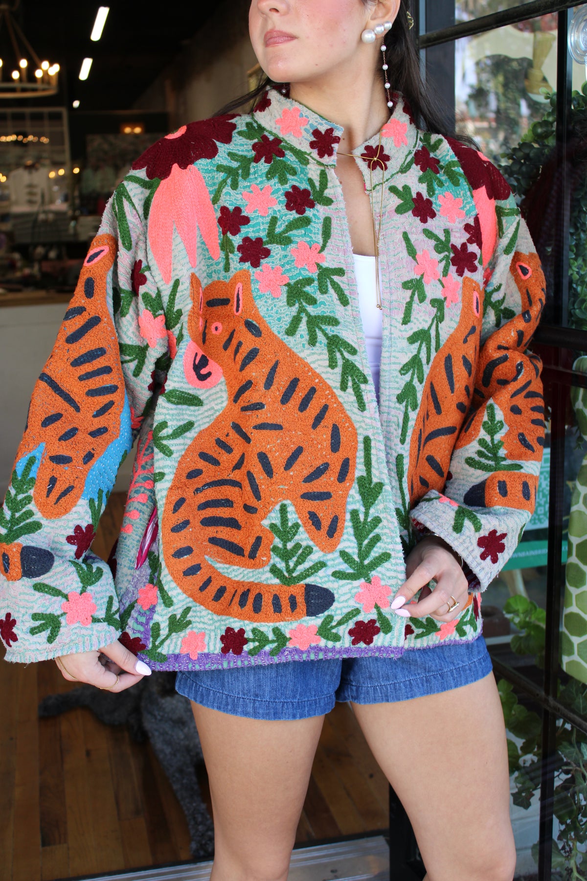 Embroidered Sari Tiger Jacket