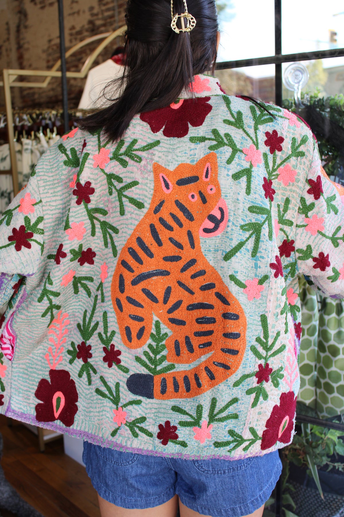 Embroidered Sari Tiger Jacket