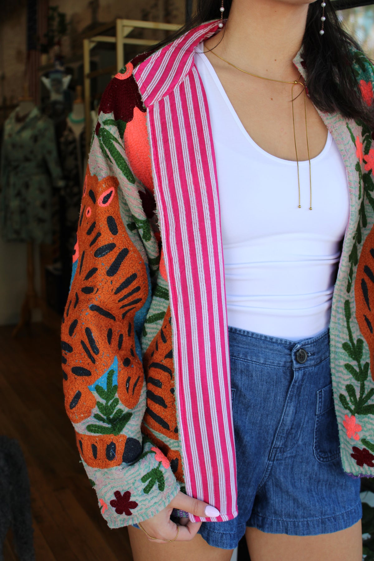 Embroidered Sari Tiger Jacket