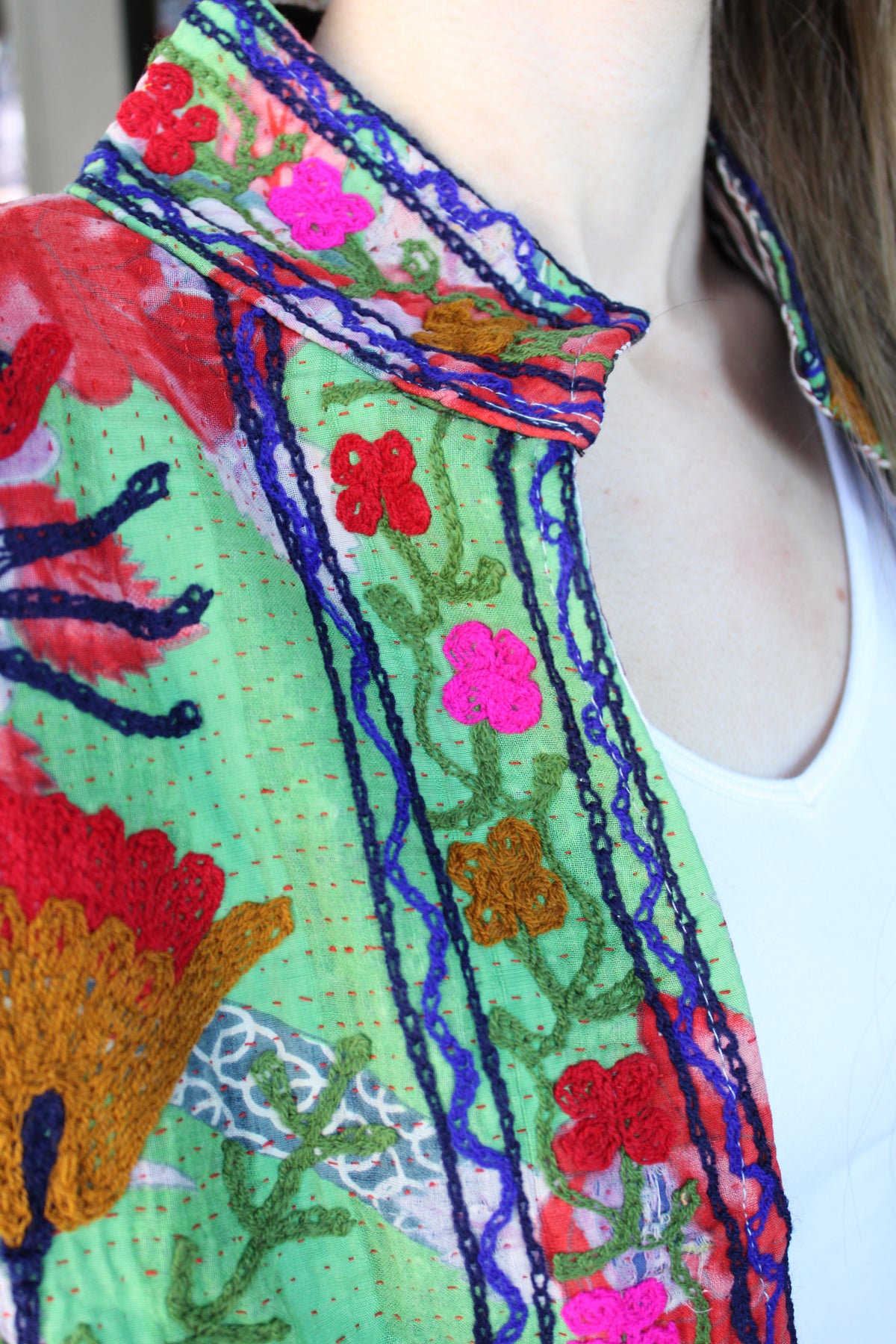 Embroidered Sari Floral Jacket