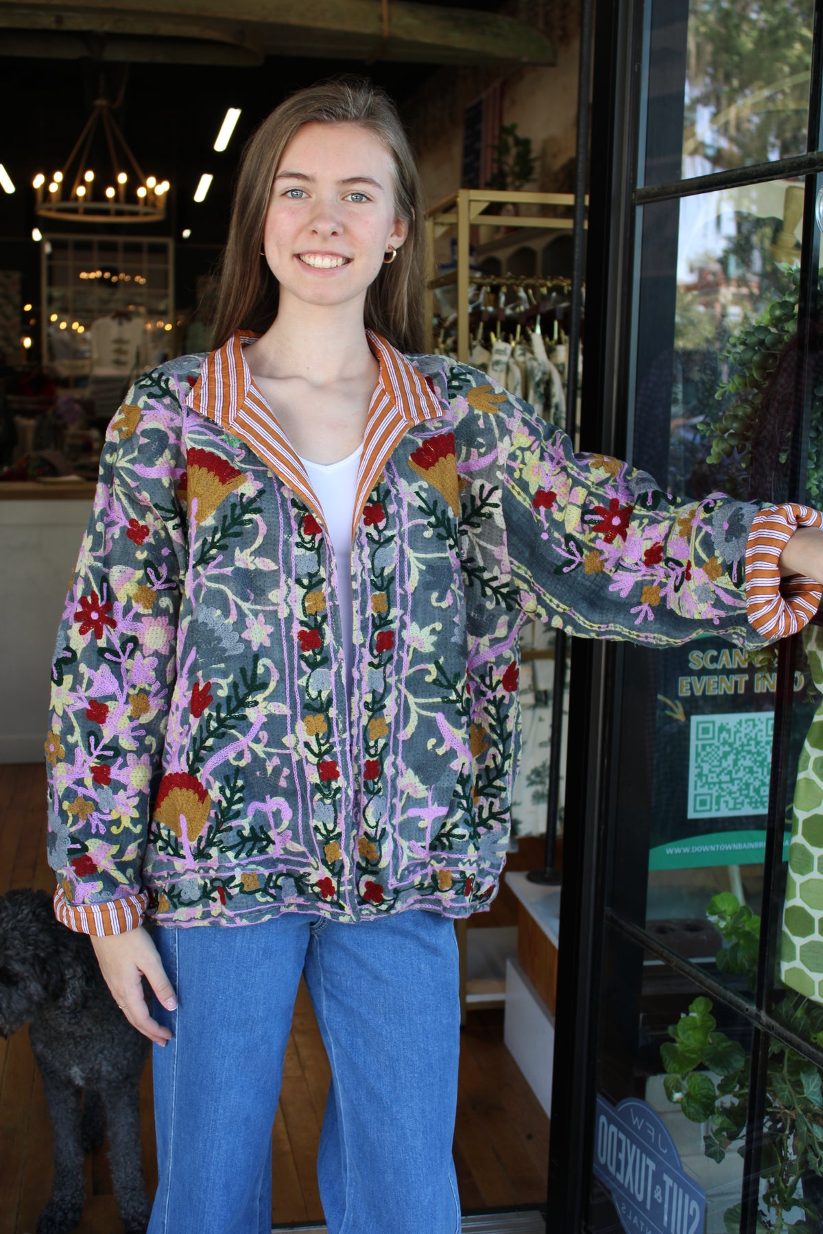 Embroidered Sari Floral Jacket