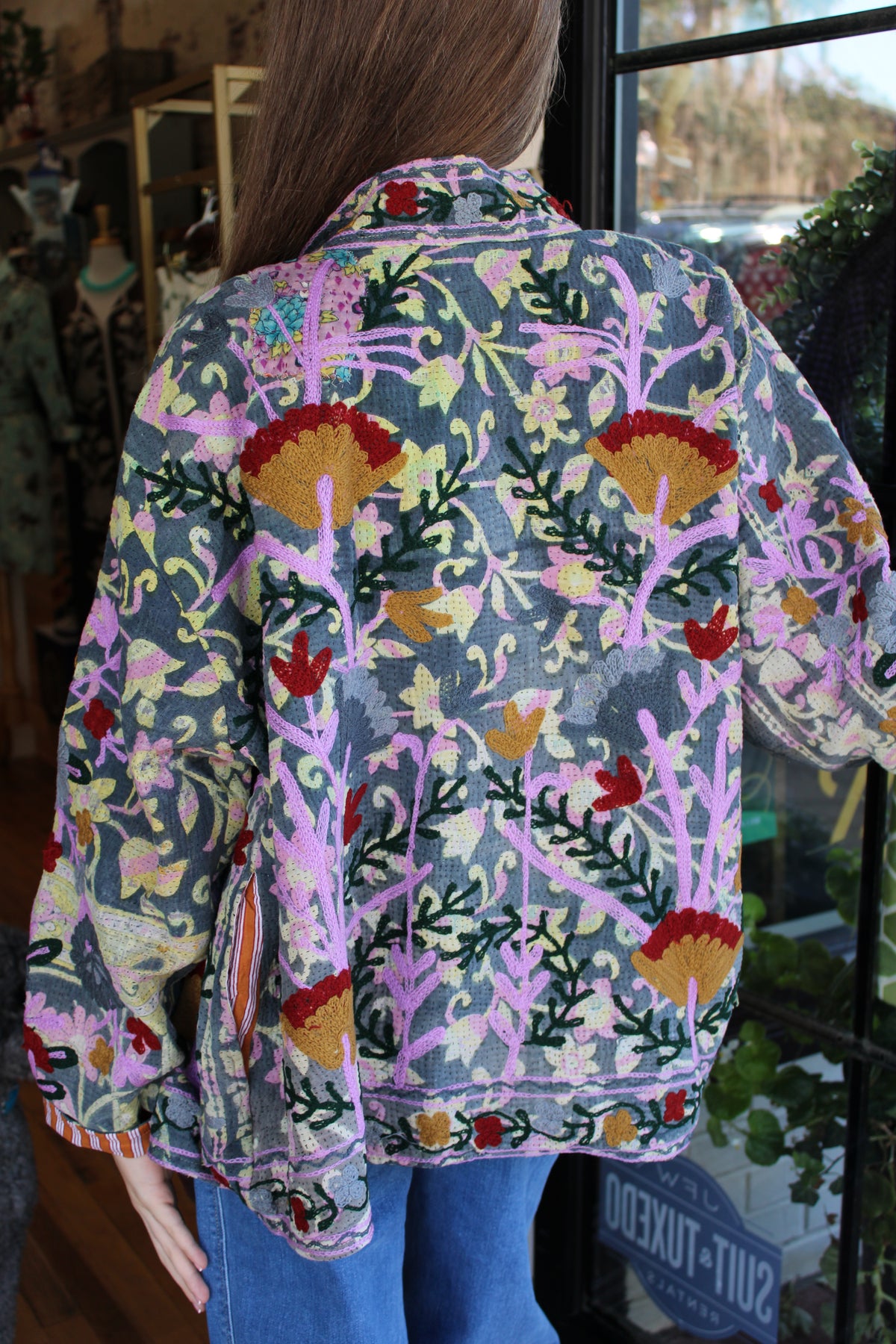 Embroidered Sari Floral Jacket