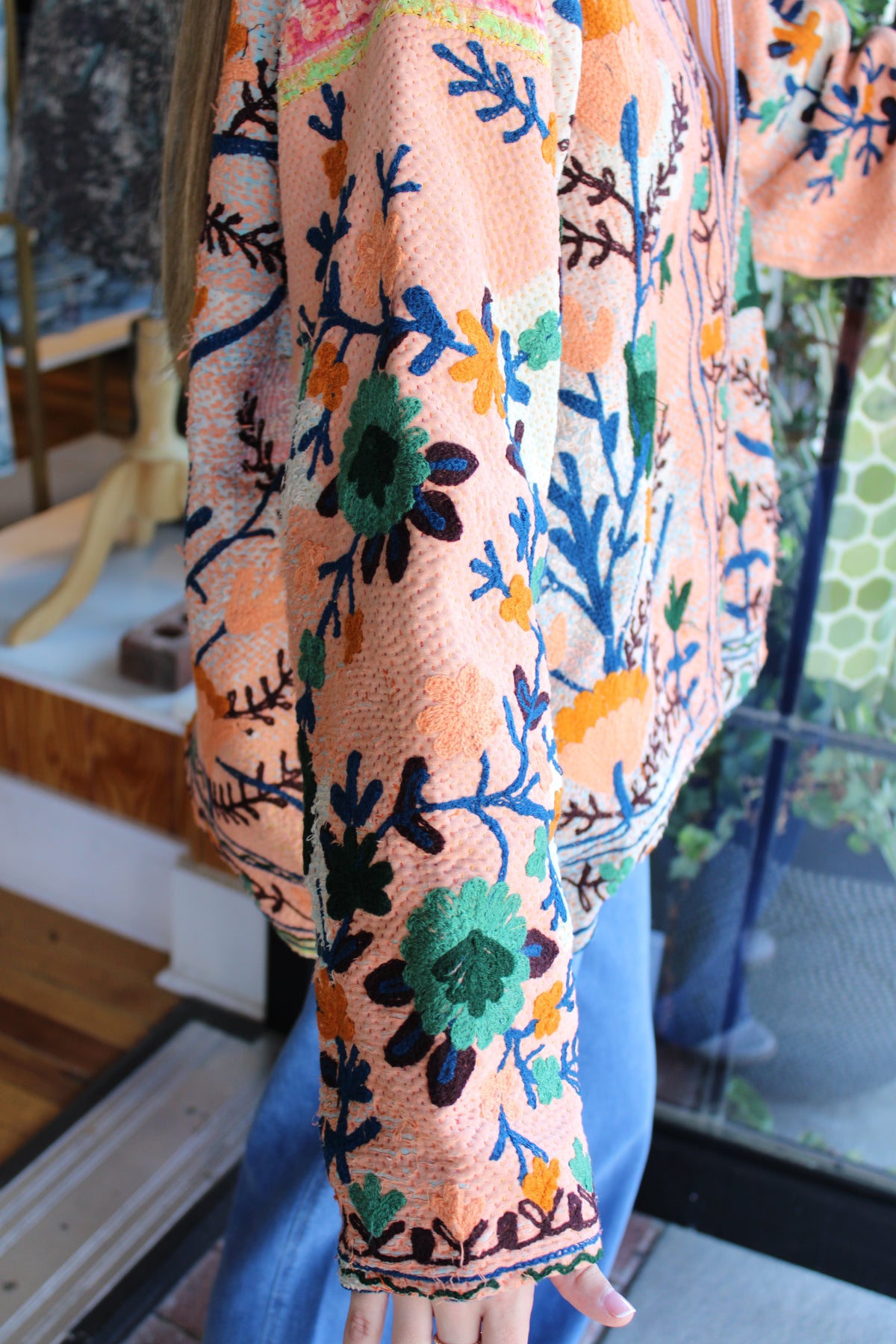 Embroidered Sari Floral Jacket