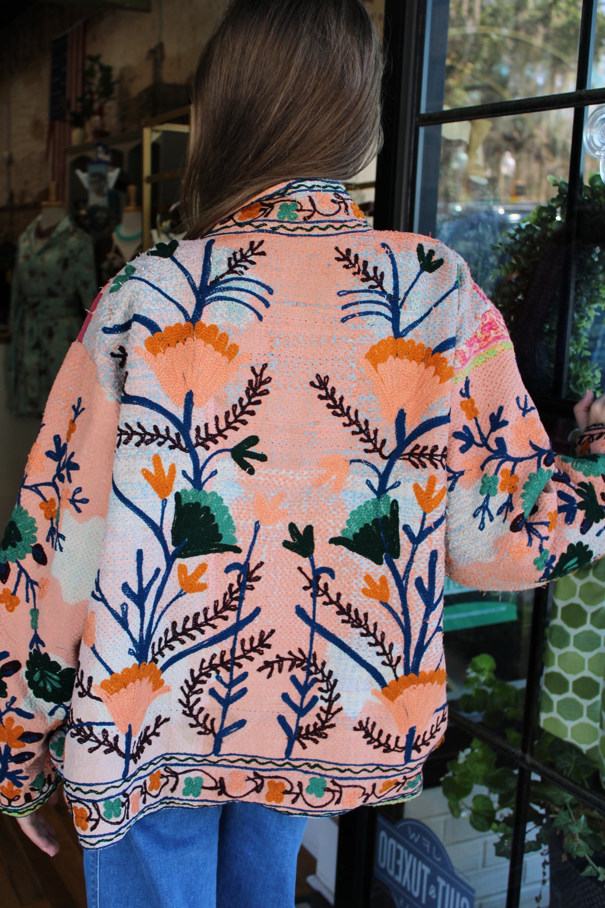 Embroidered Sari Floral Jacket