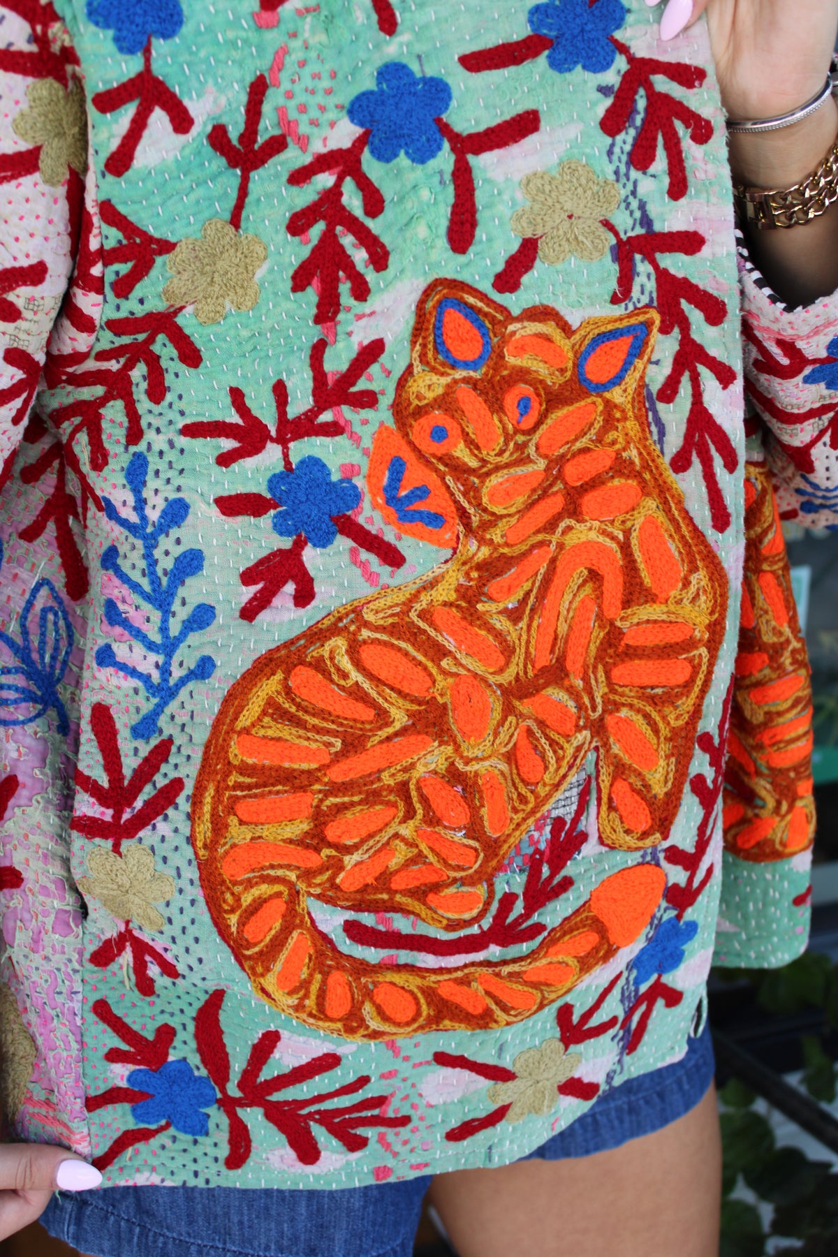 Embroidered Sari Tiger Jacket
