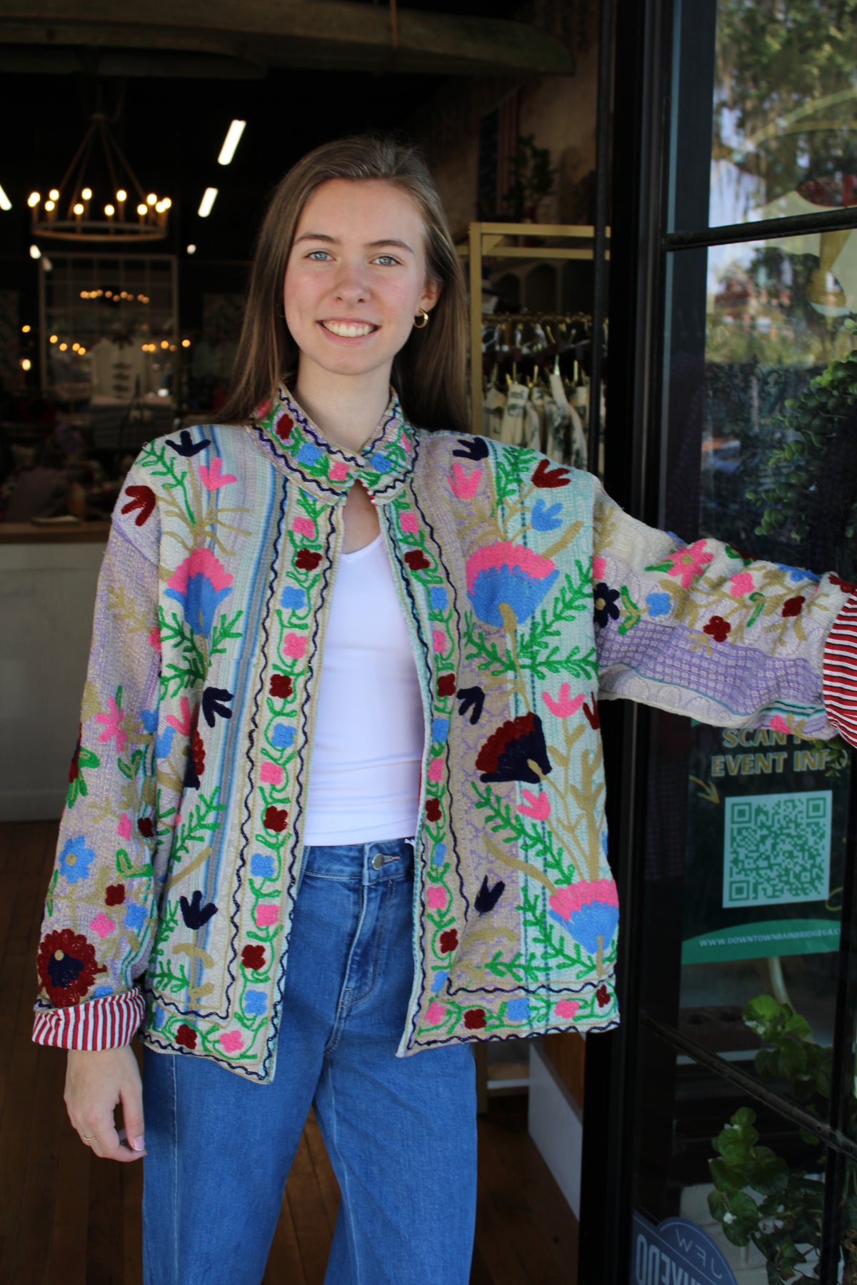 Embroidered Sari Floral Jacket