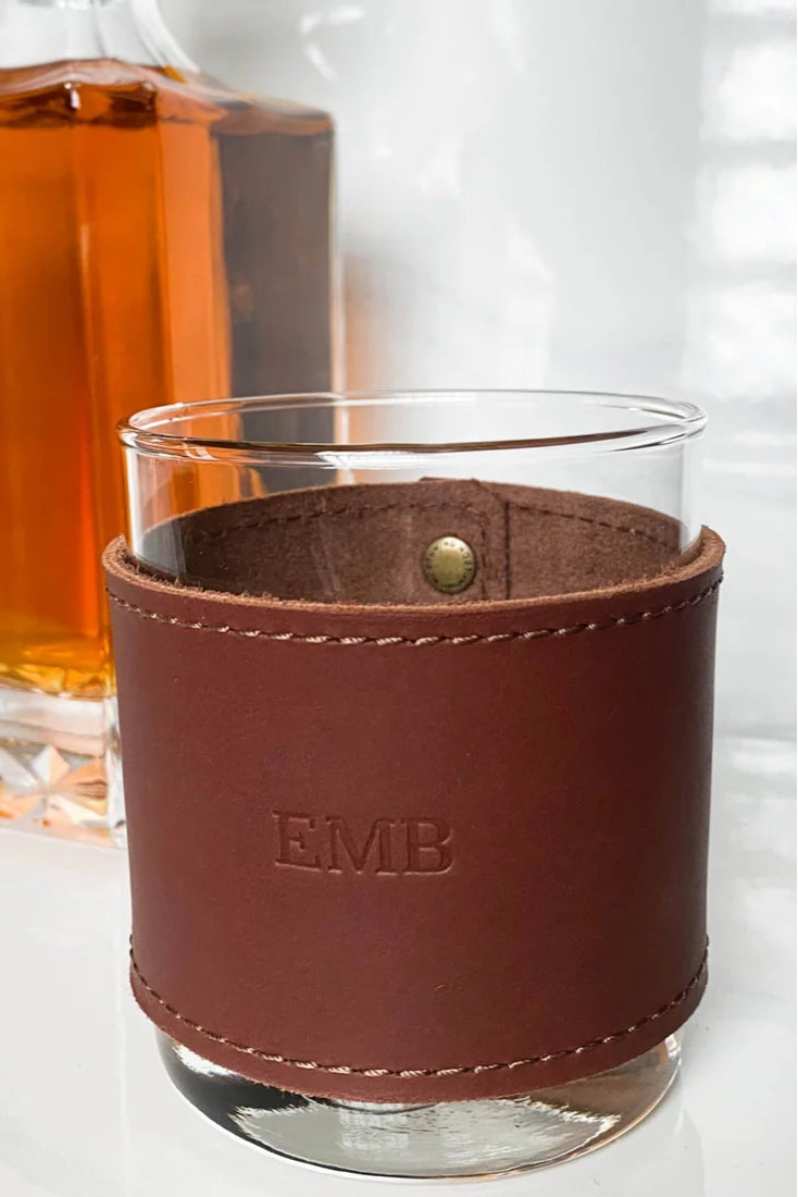 Leather Rocks Glass (Chocolate)