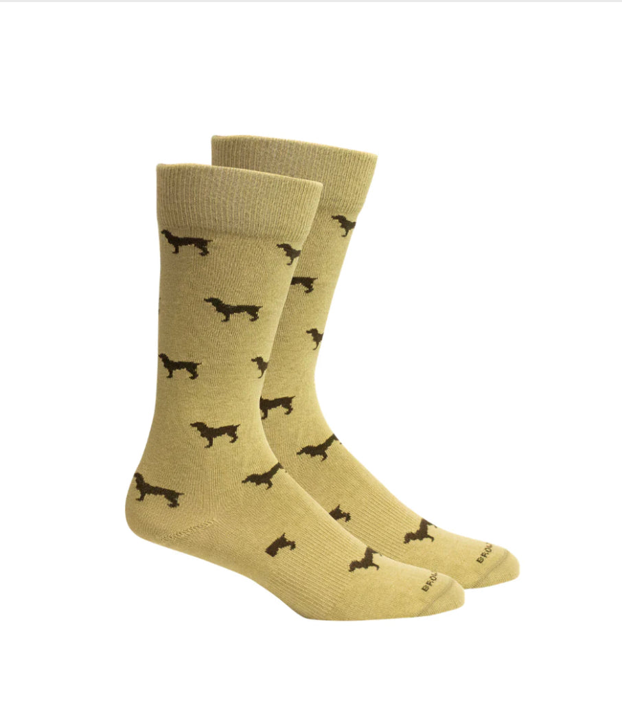 Brown Dog Socks -Beau Khaki
