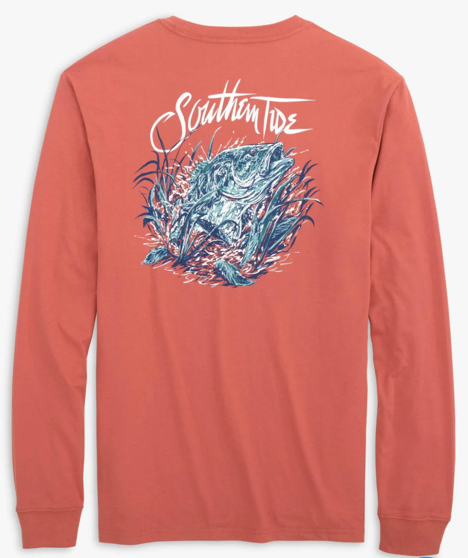 Southern Tide Breakwater Bass LS tee