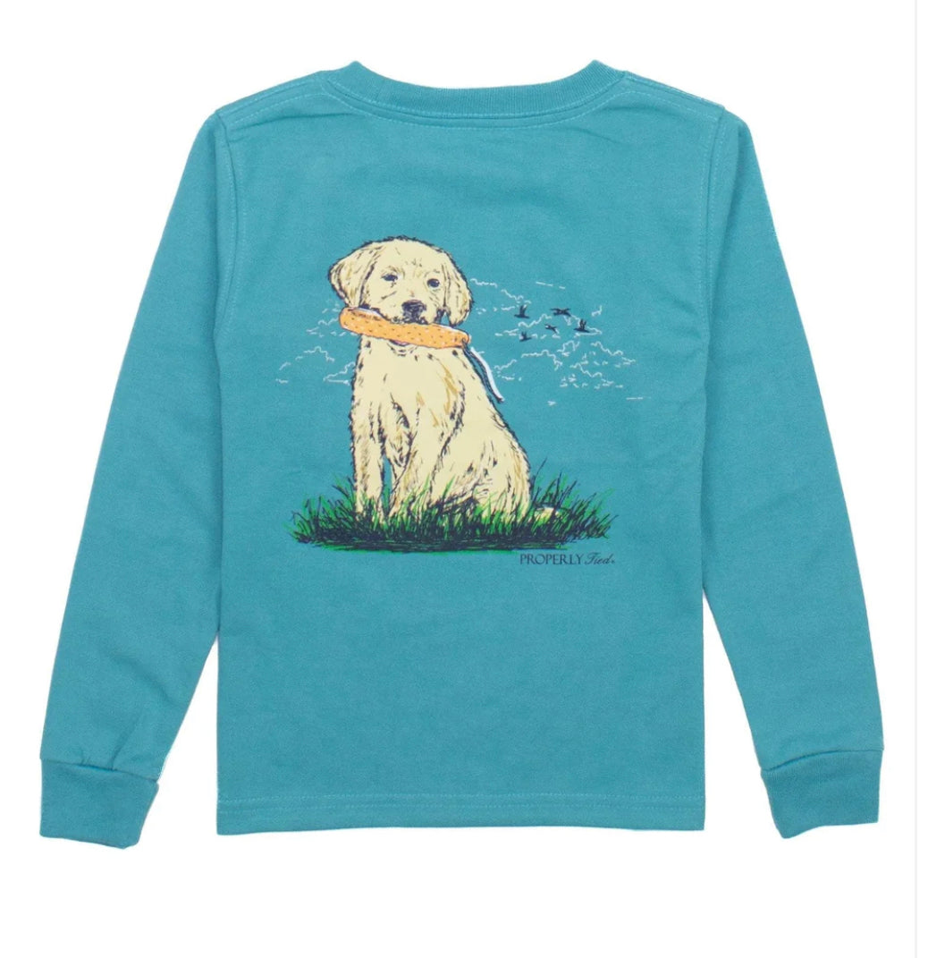 Properly Tied Boys Fetch Long Sleeve -Emerald