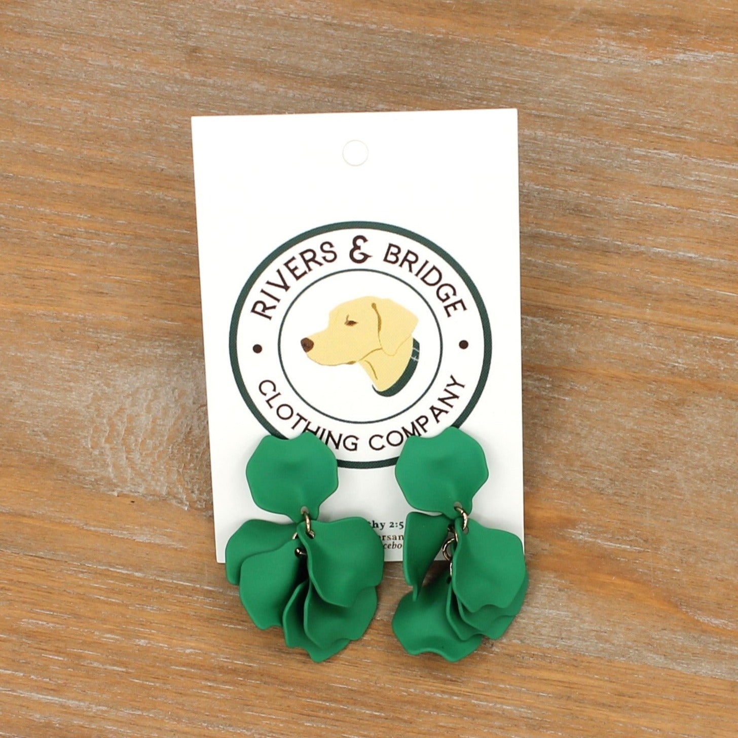 The Petal Earrings - Emerald