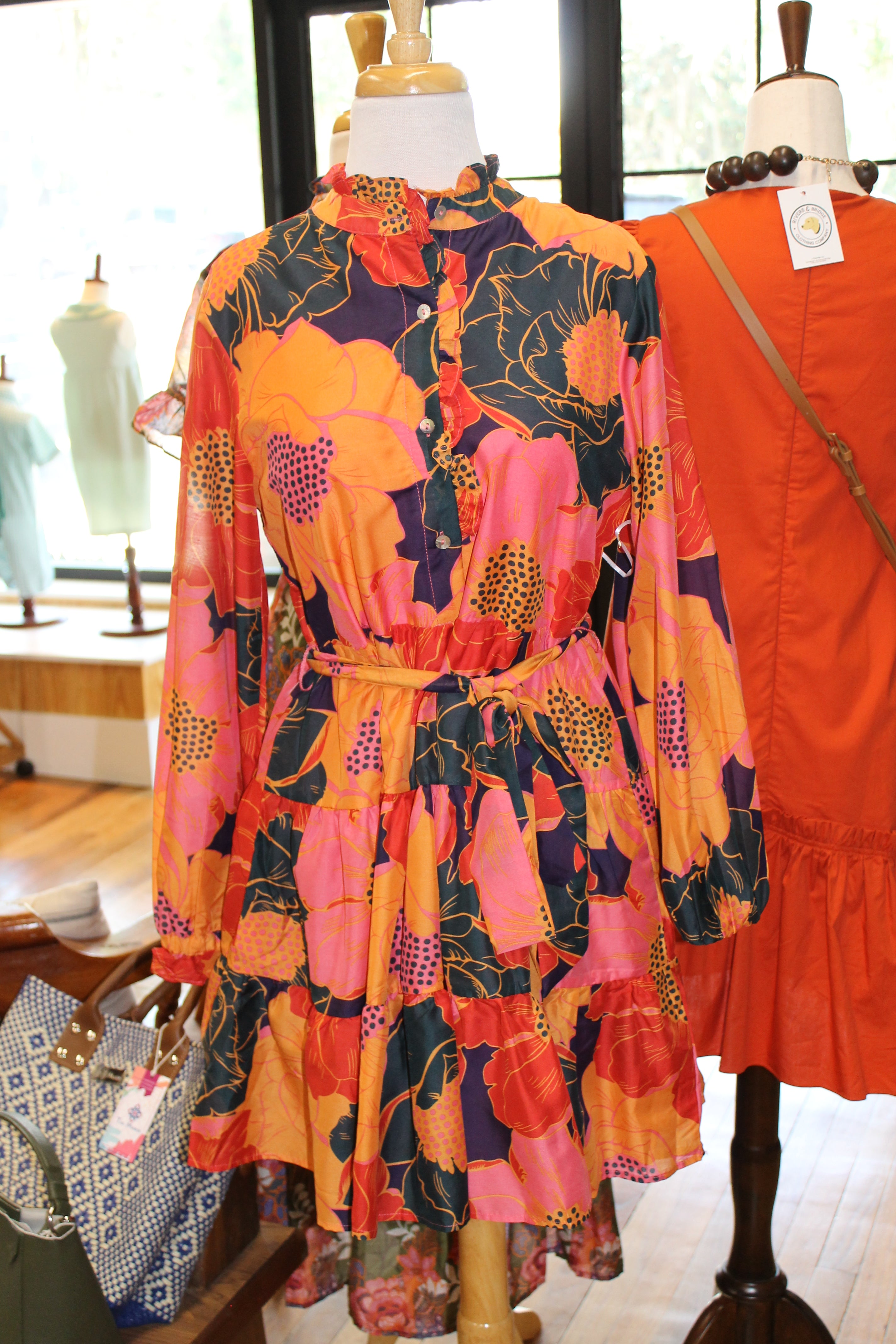 The Naomi Long Sleeve Button Dress -
