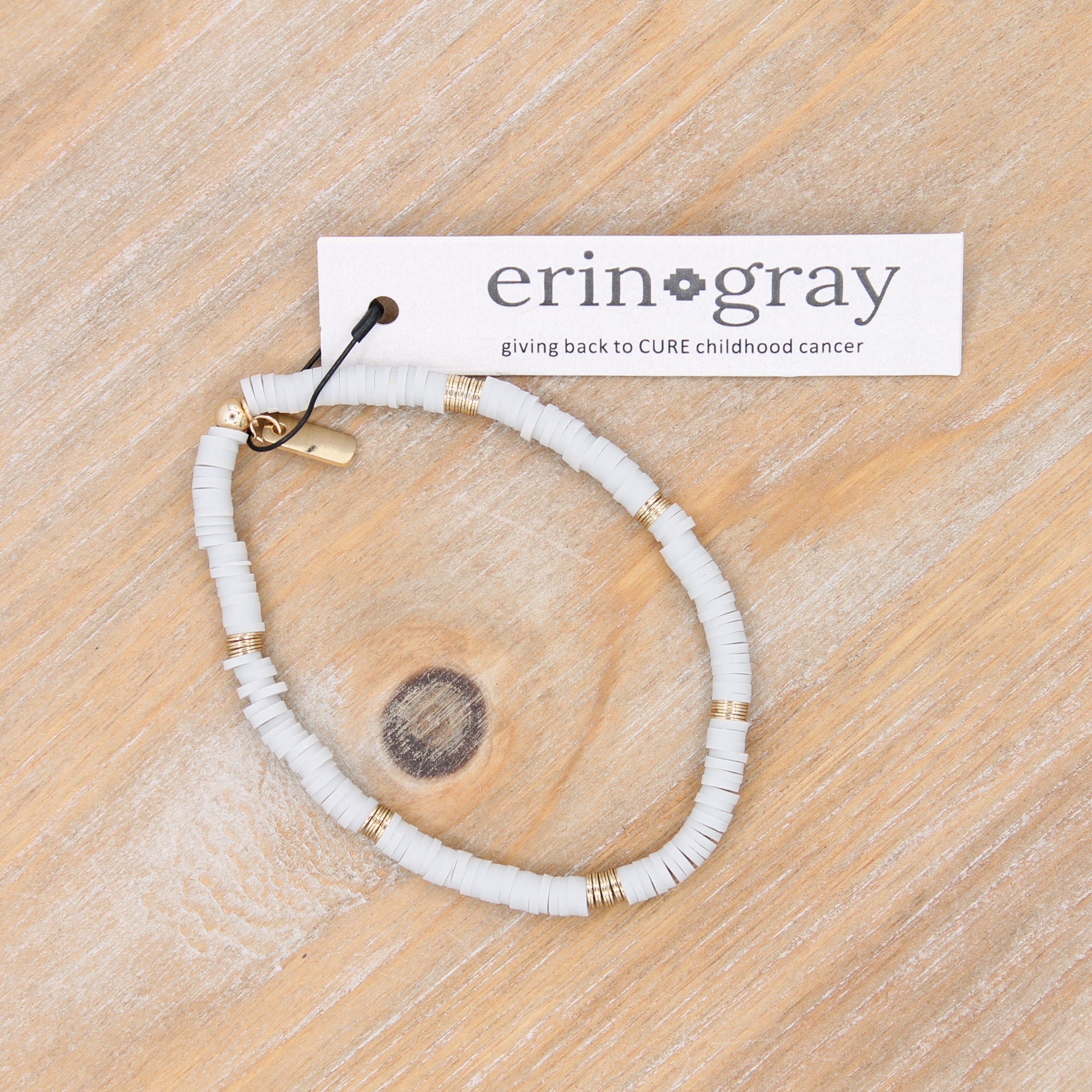 Erin Gray - Coastal Bracelet No. 8 - Dark Gray + Gold Discs