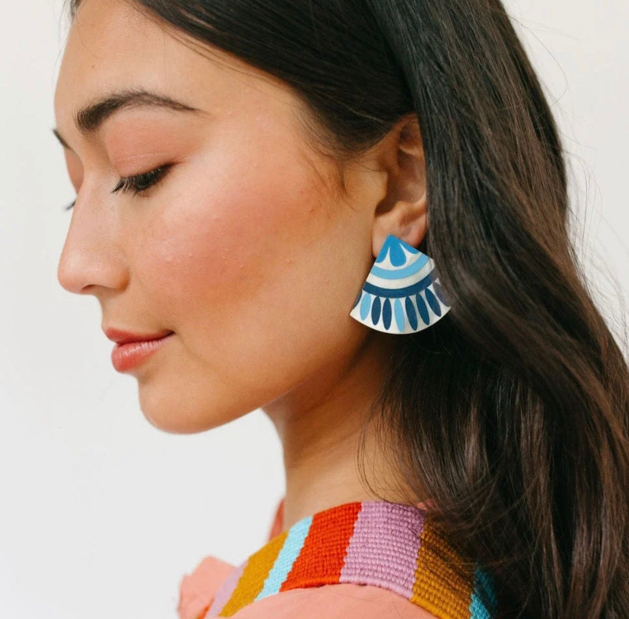 Sea Blue Tiles Earrings -Sunshine Teinda