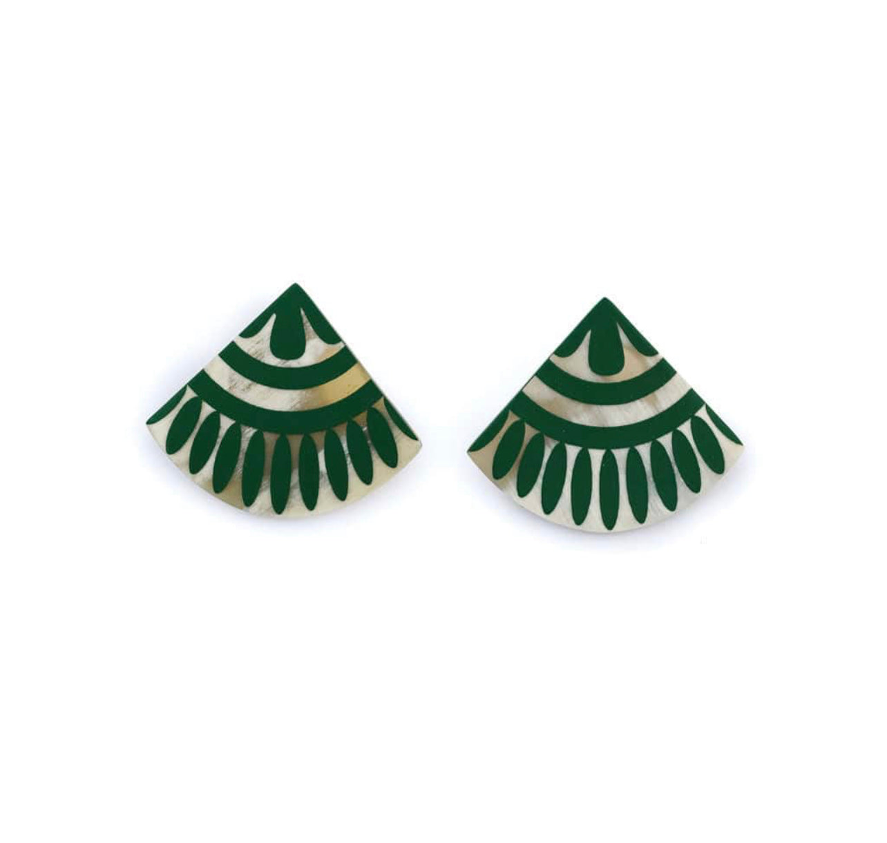 Sunshine Tienda - Green Porcelain Earrings*Final Sale*