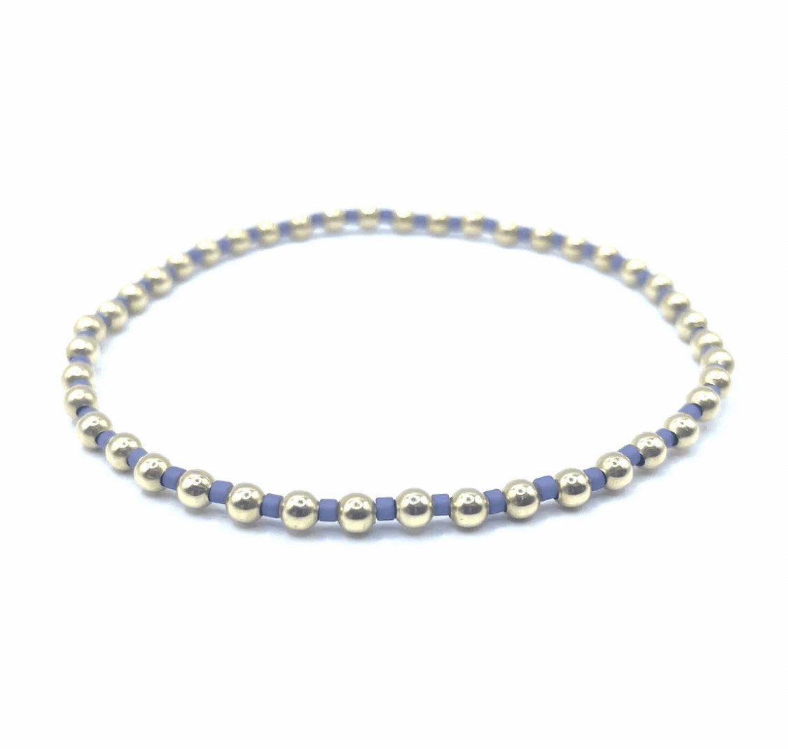 Erin Gray - 3mm Color Crush Newport Waterproof Bracelet 7" (Purple & Gold)