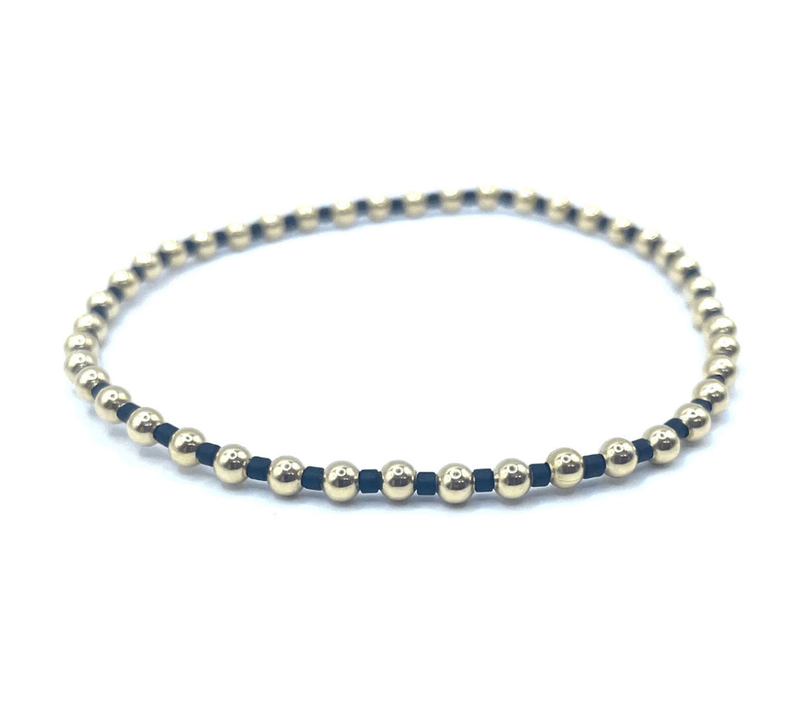 Erin Gray - 3mm Color Crush Newport Navy & Gold Waterproof Bracelet 7"