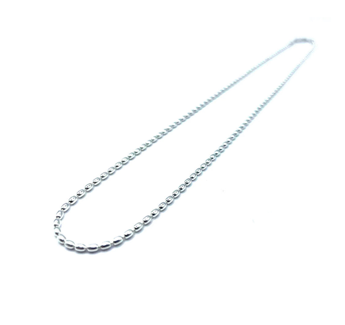 Erin Gray - 16" Waterproof Oval Pattern Necklace (Sterling Silver)