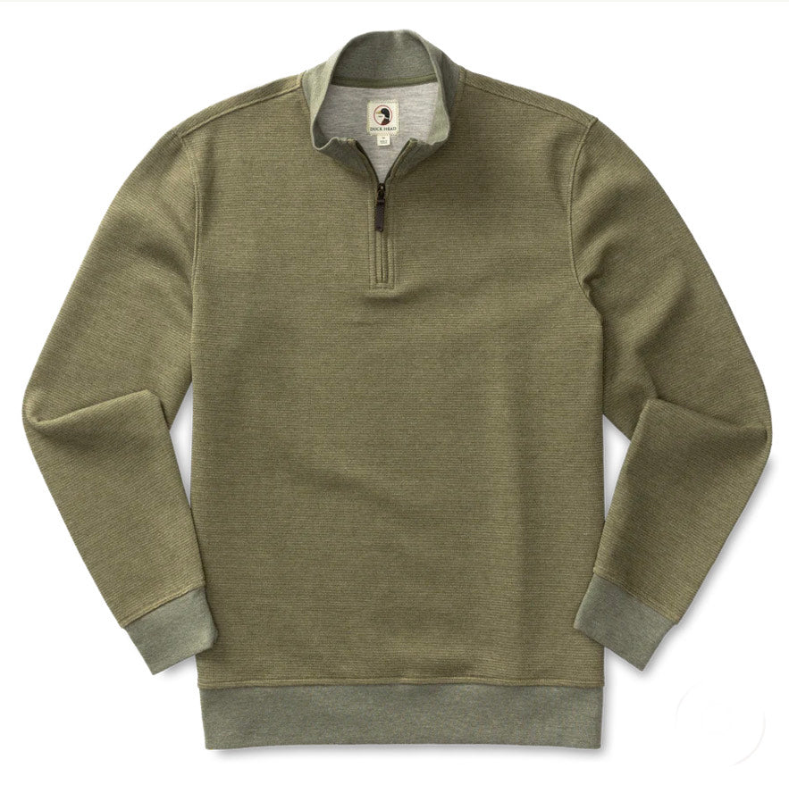 Bearing Pique 1/4 Zip Pullover -Dark Moss