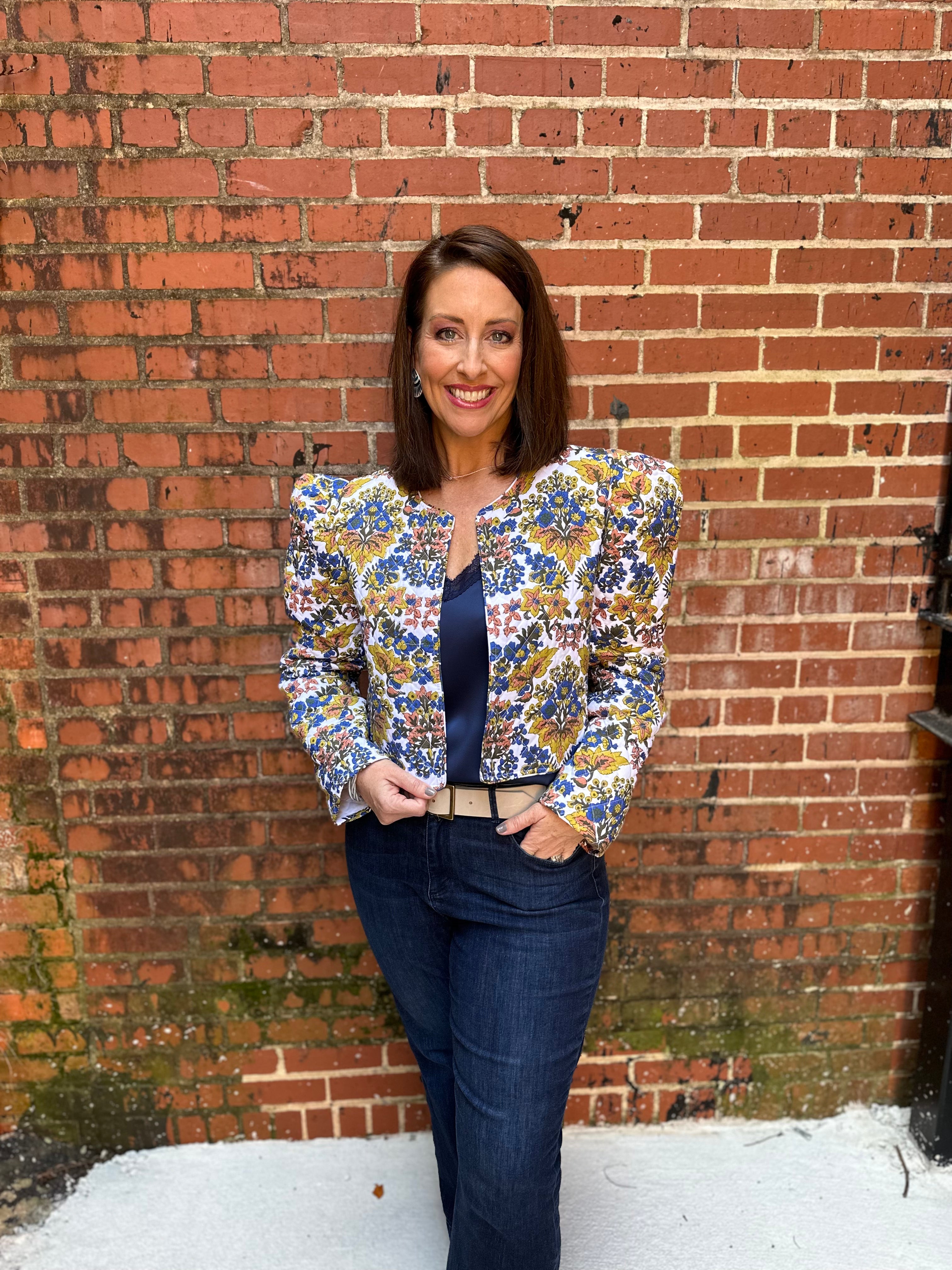 Clare Jacket in Coral / Lime - Anna Cate