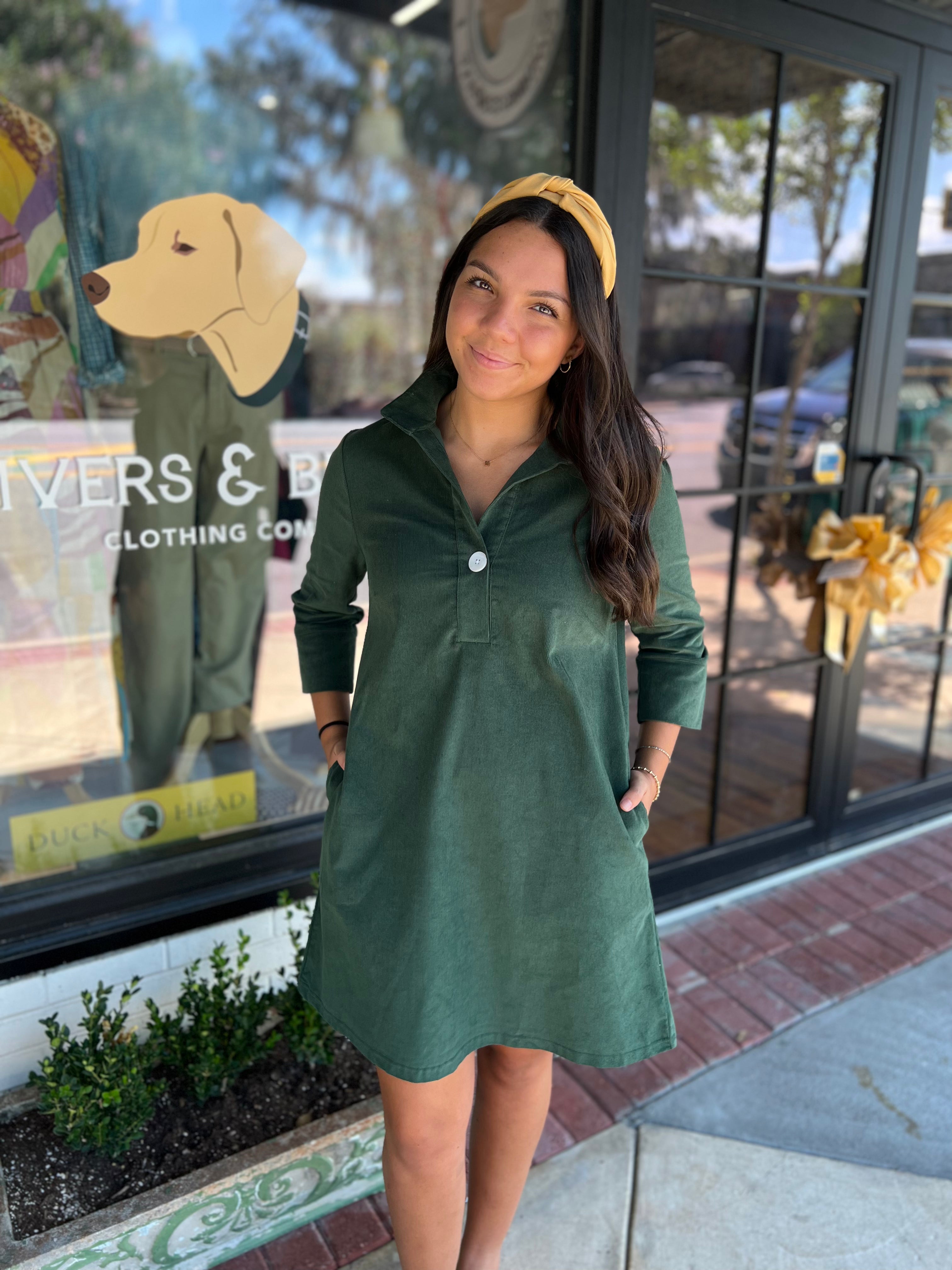 The Sophia Dress - Vine Corduroy