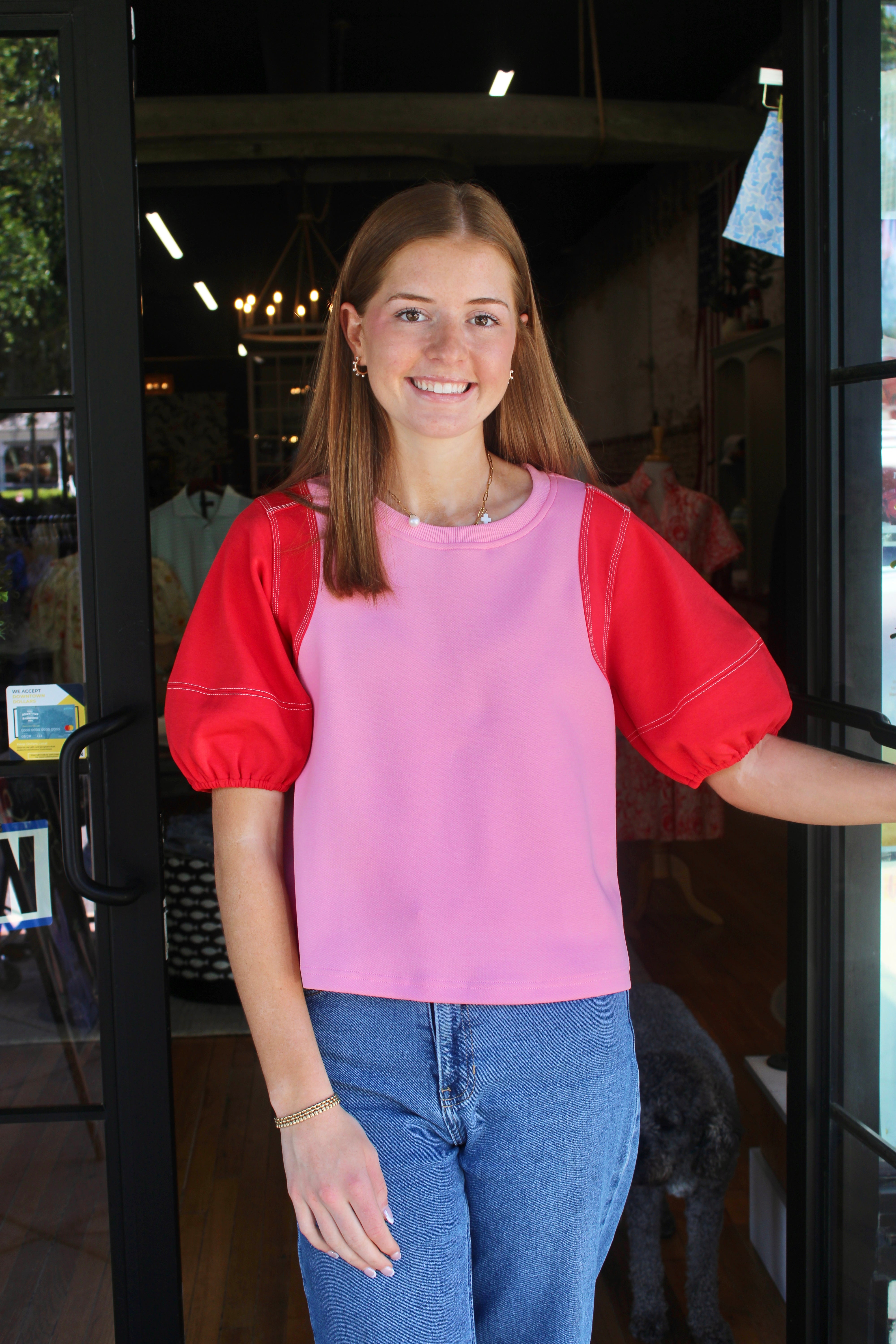 Clarice Top (Pink/Red)