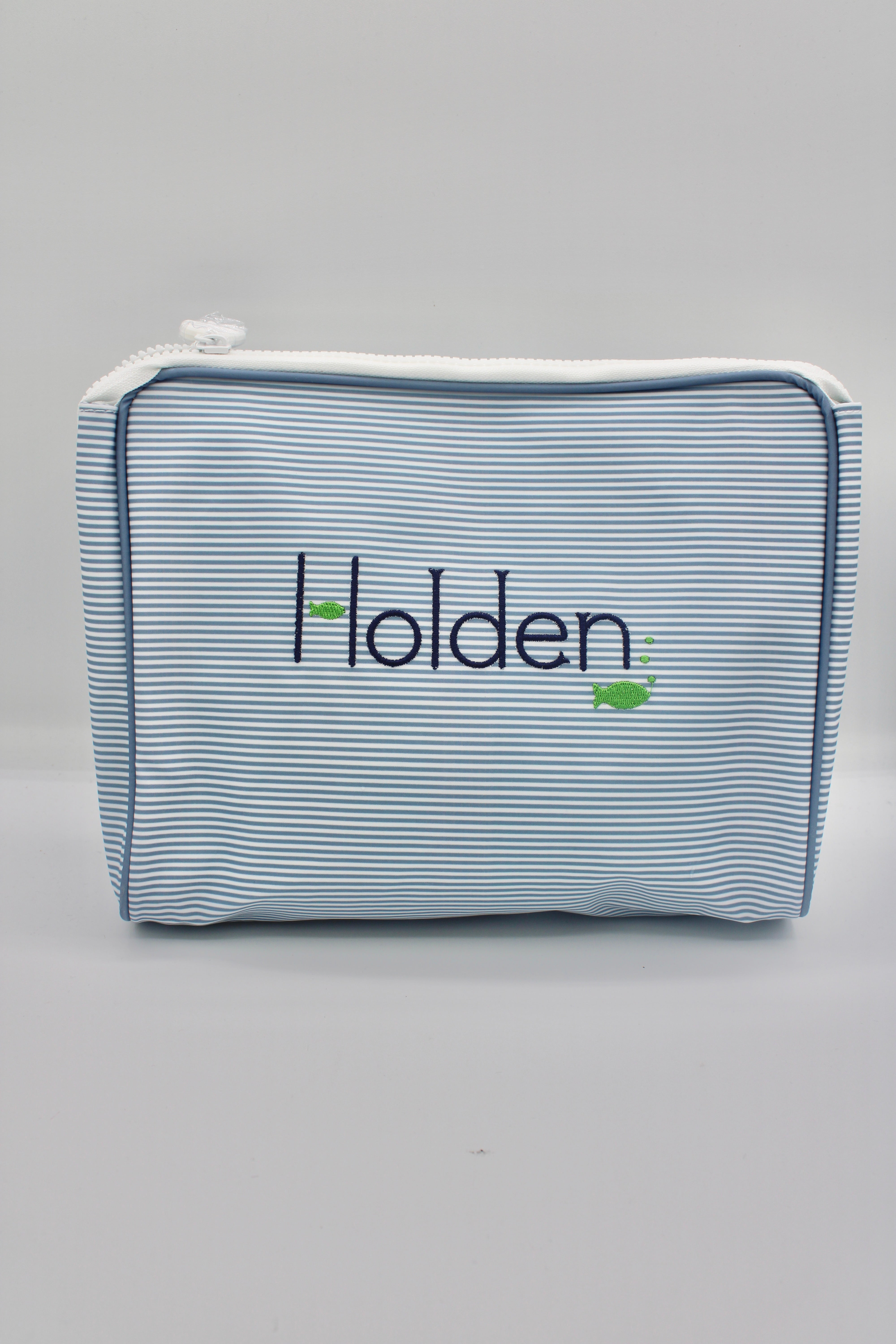 Apple of My Isla - The Large Go Bag (Navy Mini Stripe)
