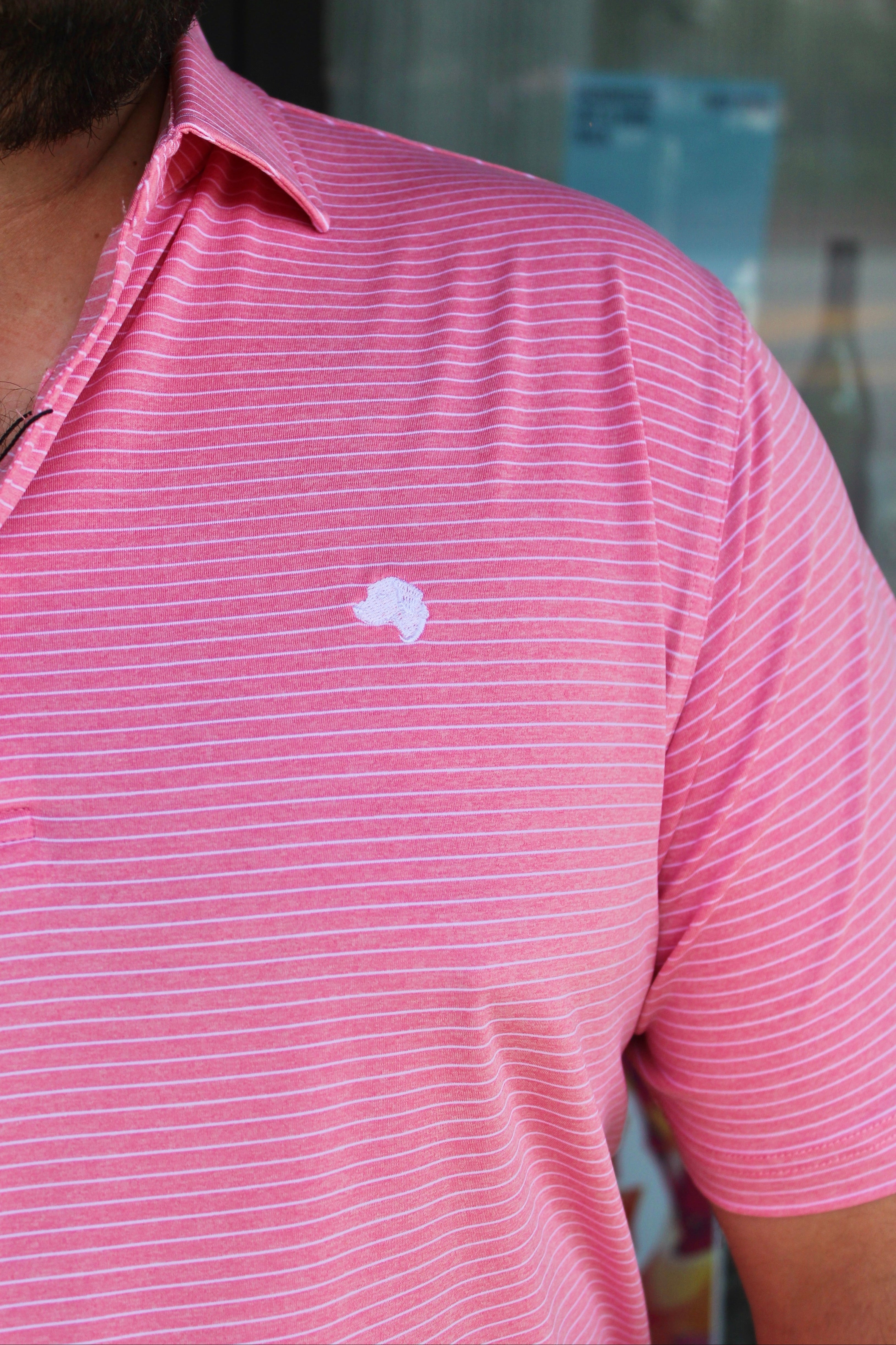Rivers & Bridge - Performance Polo (Melange Pink/White)