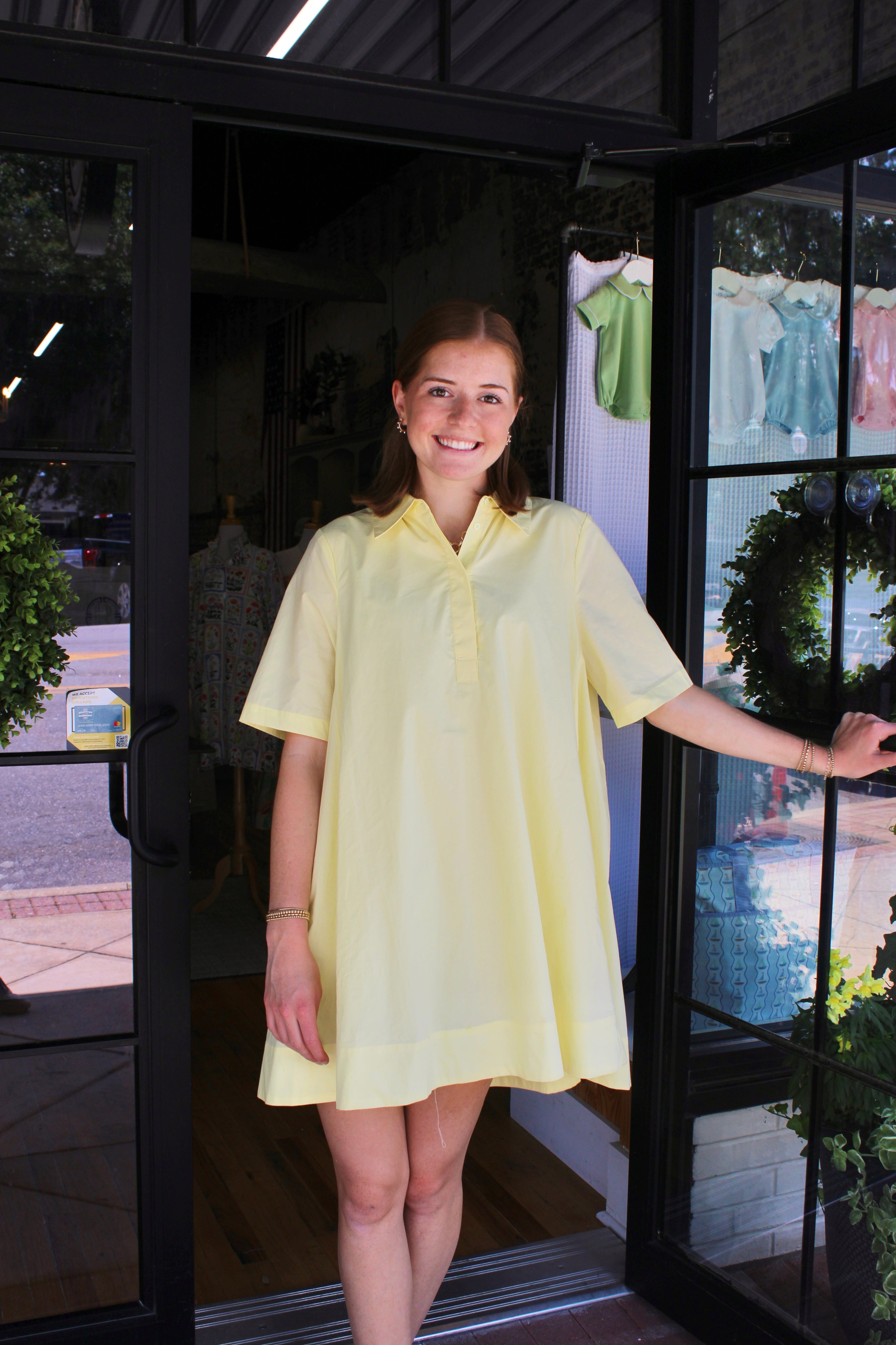 Shirt Dress (Butter Yellow)