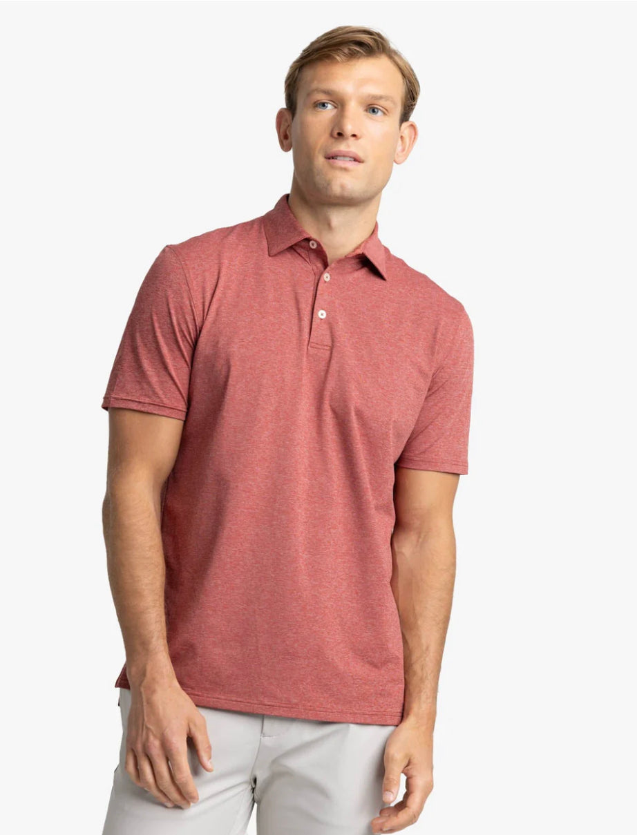 brrr°®-eeze Heather Performance Polo Shirt -Tuscany Red