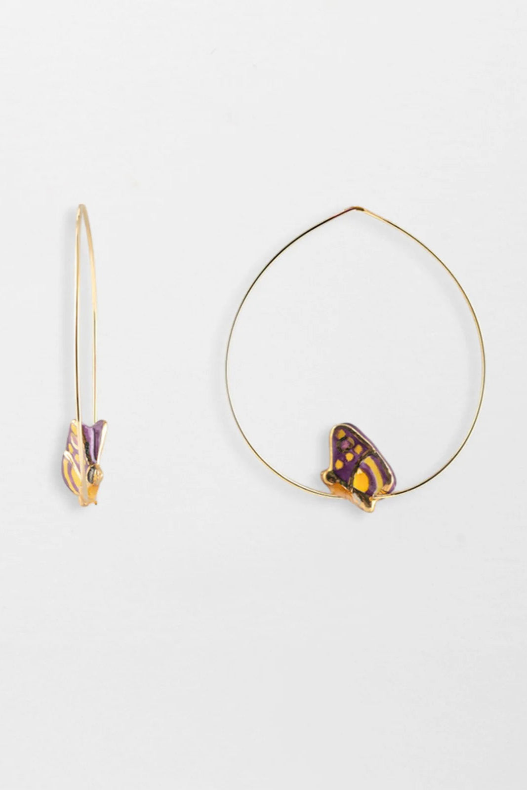Nach - Figs & Flowers Butterfly Hoop Earrings