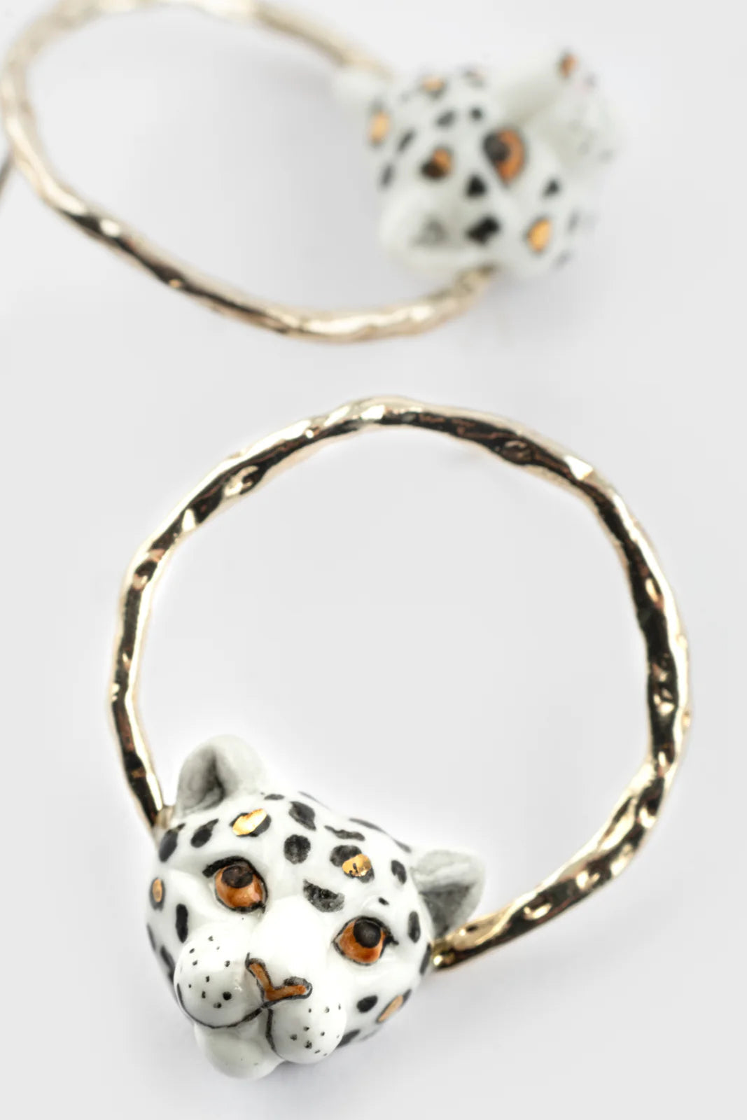 Nach - White Leopard Loop Earrings (Savane)