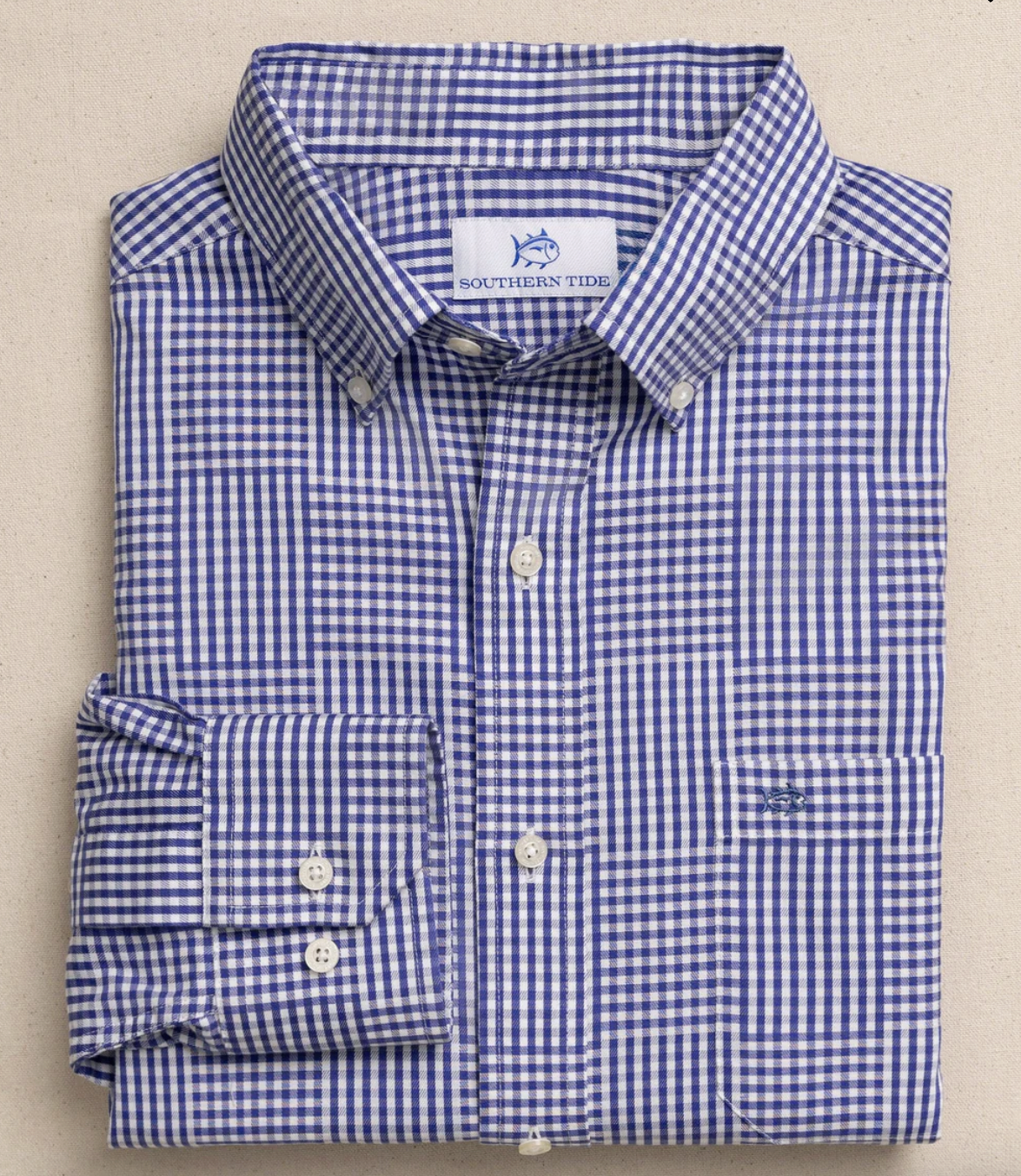 Southern Tide - Palmetto Point Gingham Sportshirt (Nautical Blue)