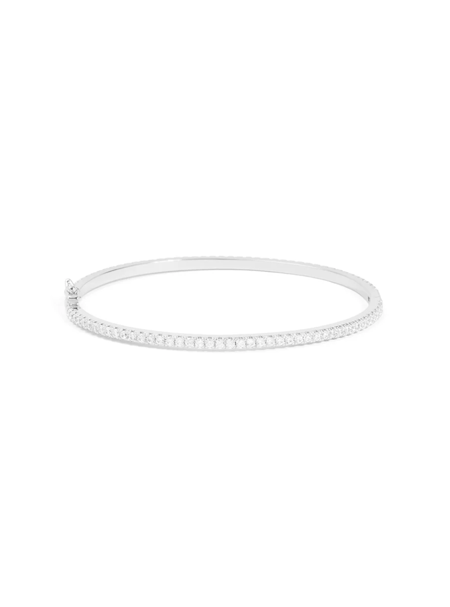 rho Pavé Slim Bangle - Silver