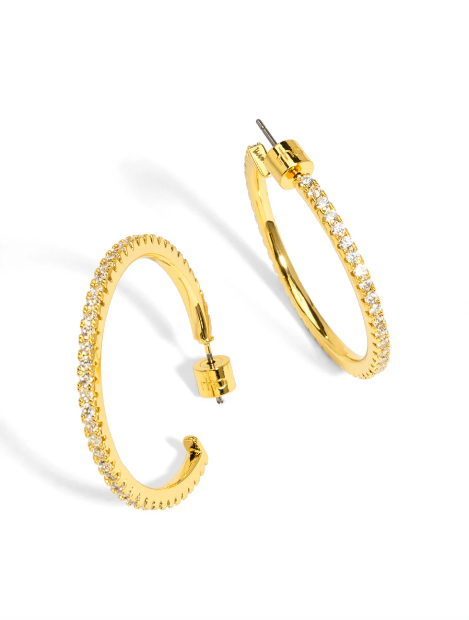 rho Medium Pav≈Ω Hoop Earring - Gold