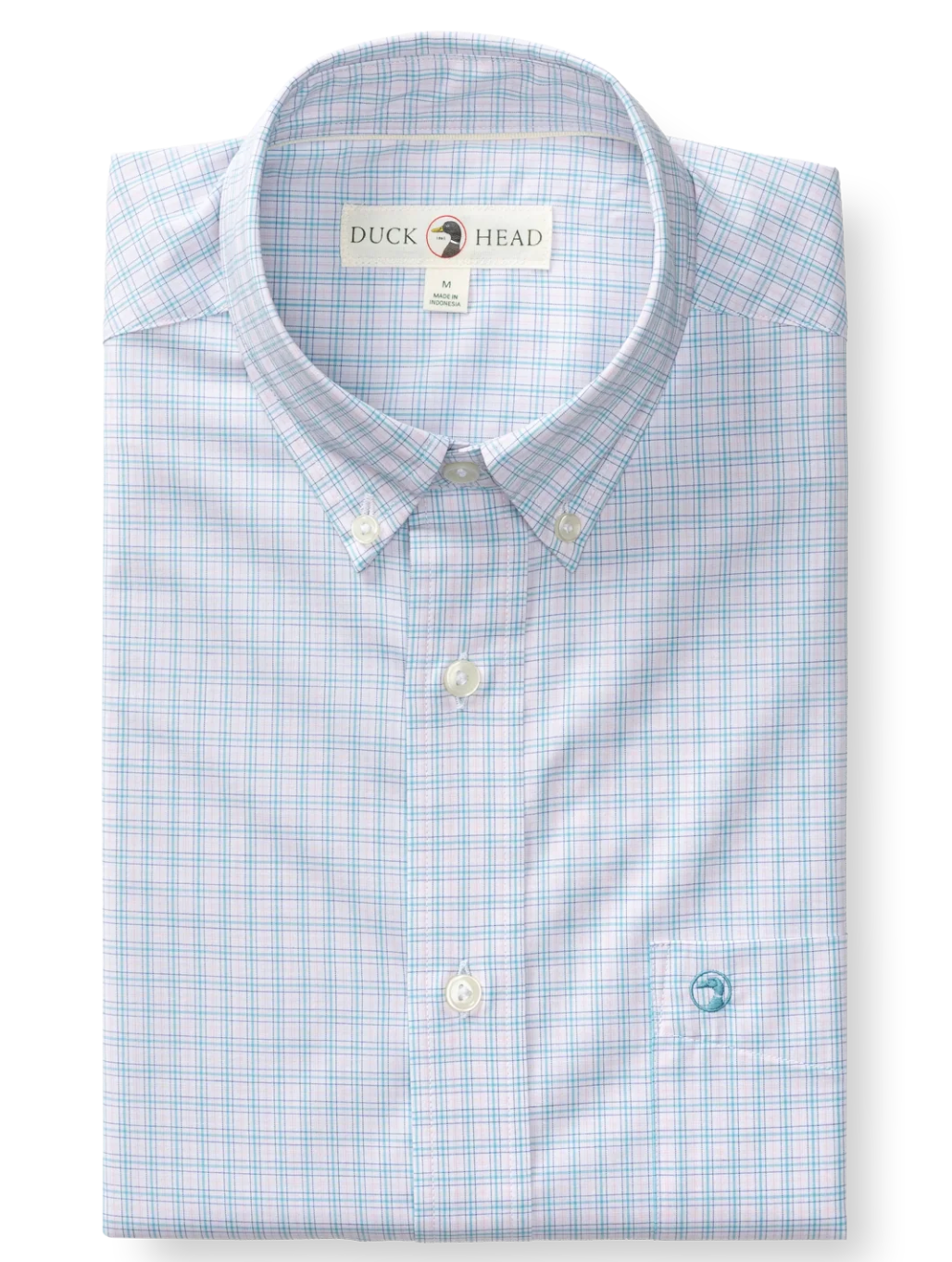 Duck Head - Performance Poplin Sport Shirt Stokes Plaid (Pale Pink)