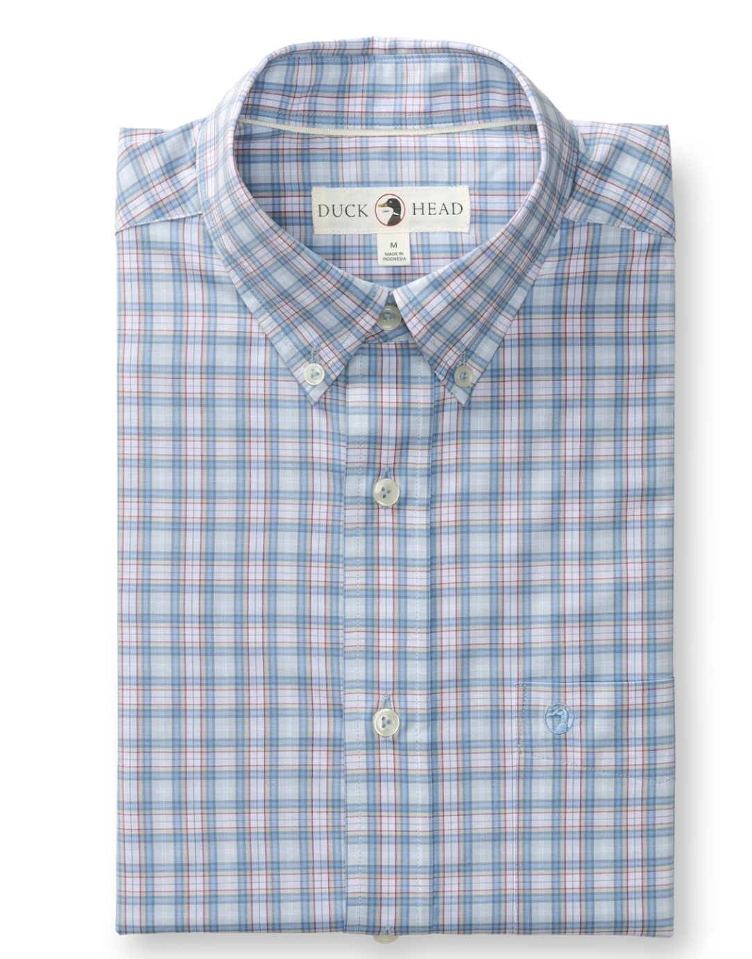 Duck Head - Performance Poplin Sport Shirt Mayville Plaid (Light Blue)