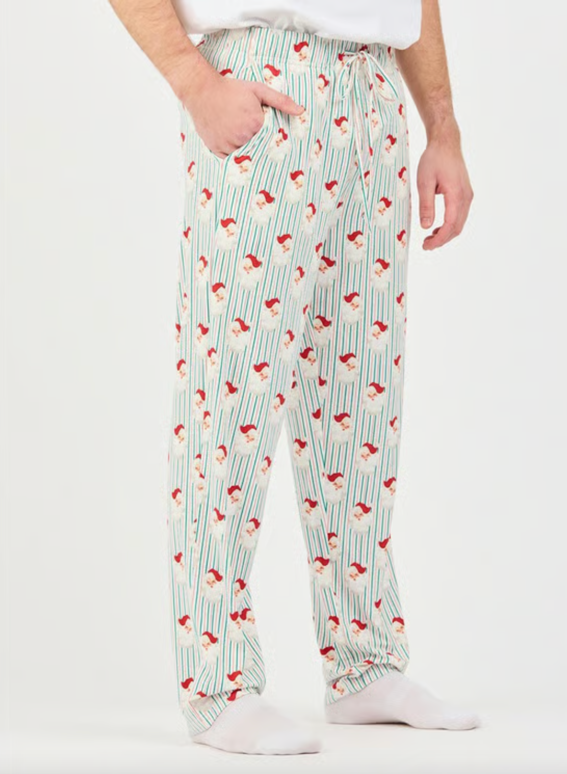 Mary Square - Men's Pajama Pants (Santa Baby Stripes)