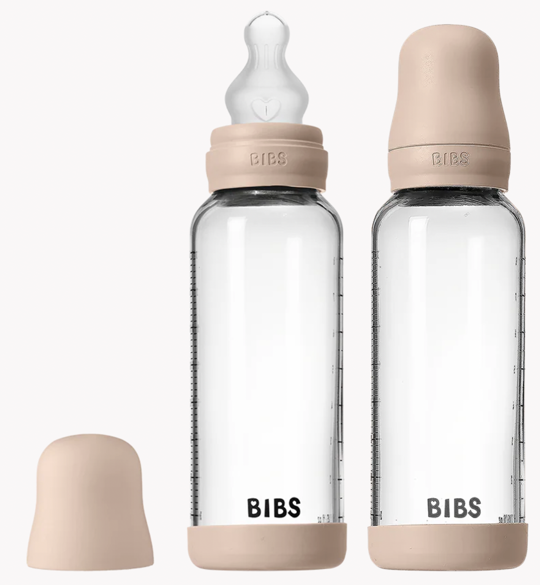 BIBS - 8 oz Silicone Baby Glass Bottle Set (Blush)